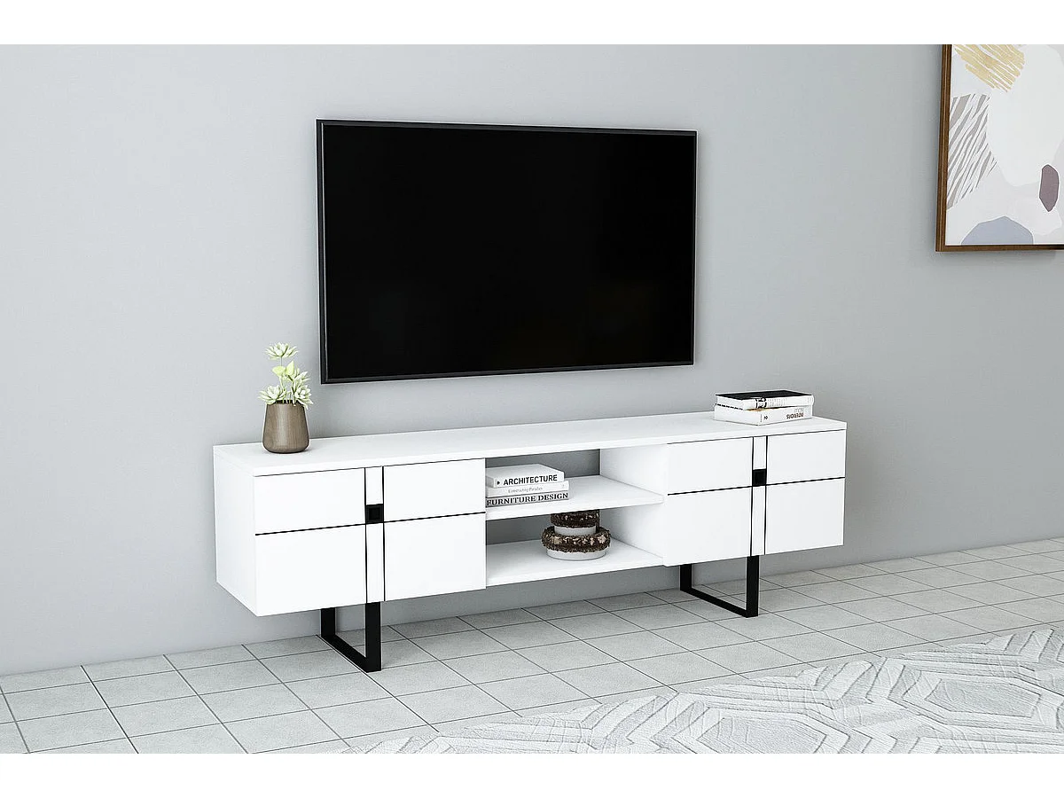 Meuble TV ZEUS- blanc, 50x160x35