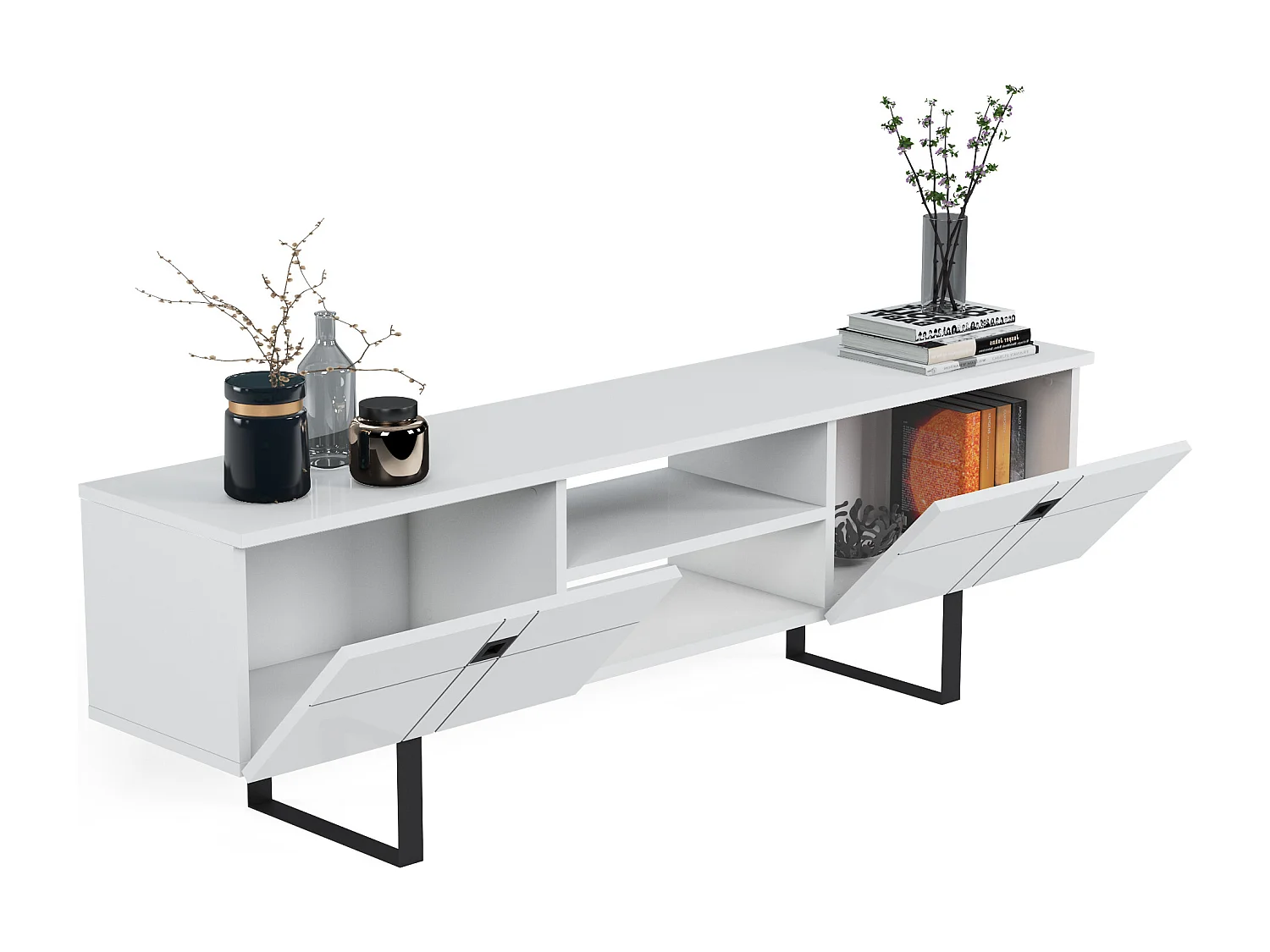 Meuble TV ZEUS- blanc, 50x160x35