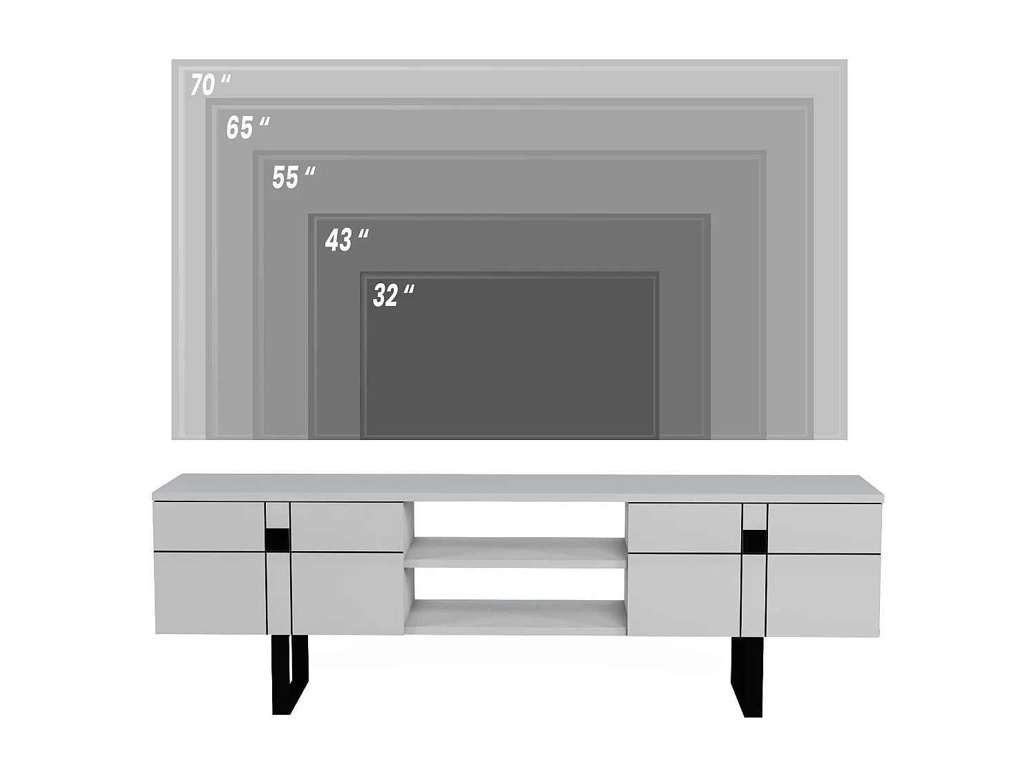 Meuble TV ZEUS- blanc, 50x160x35