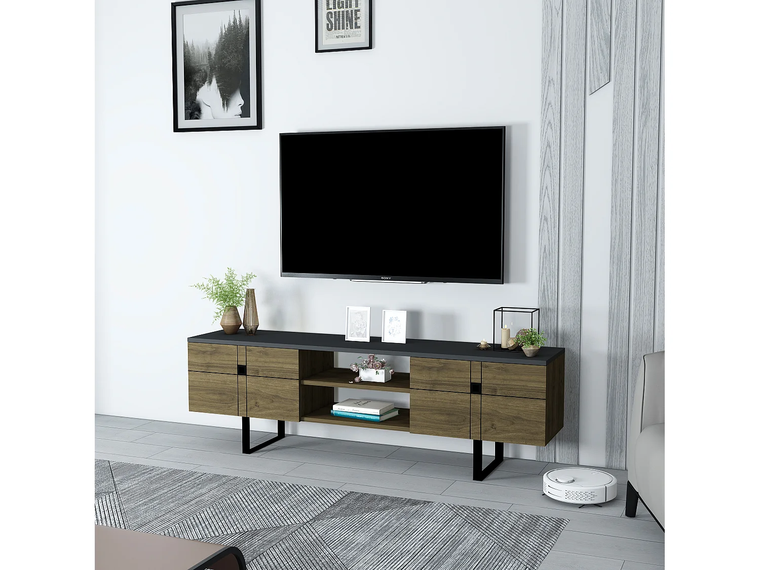 TV-meubel ZEUS-Donker eiken, 50x160x35