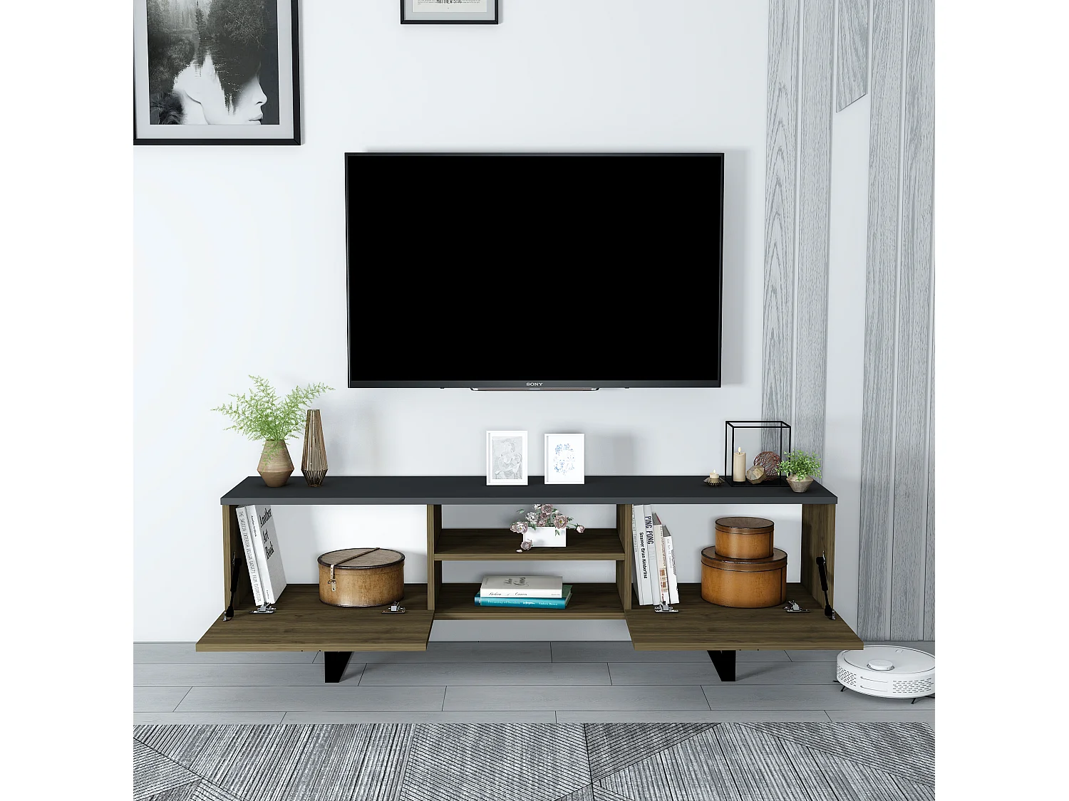 TV-meubel ZEUS-Donker eiken, 50x160x35