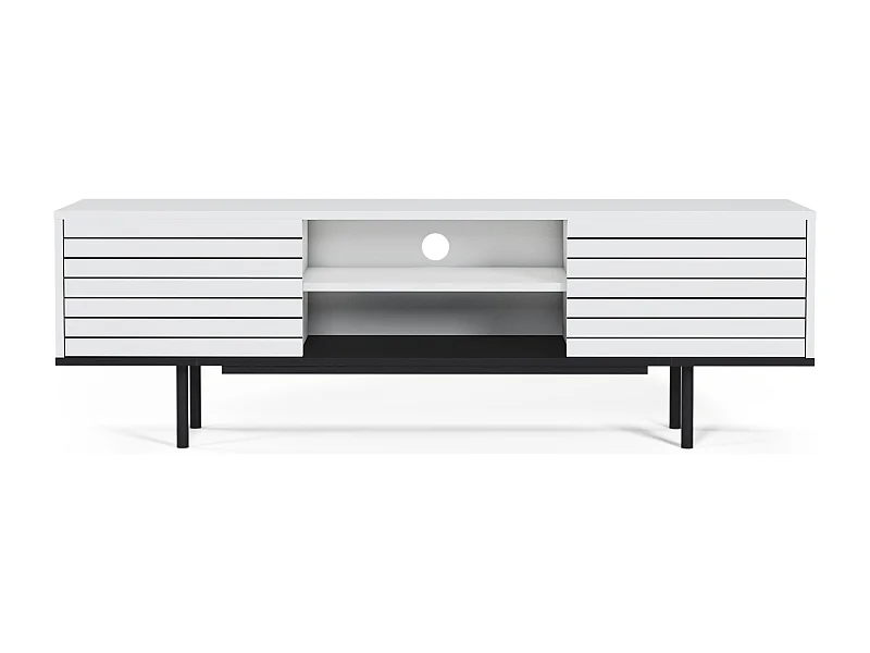 Mobile tv APOLLO- bianco/nero, 50,5x160x35,5 cm