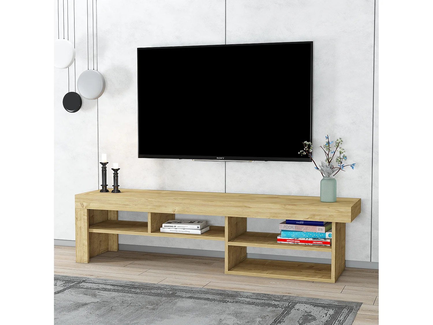 Tv-meubel HESTIA - eiken - eiken, 40x160x38