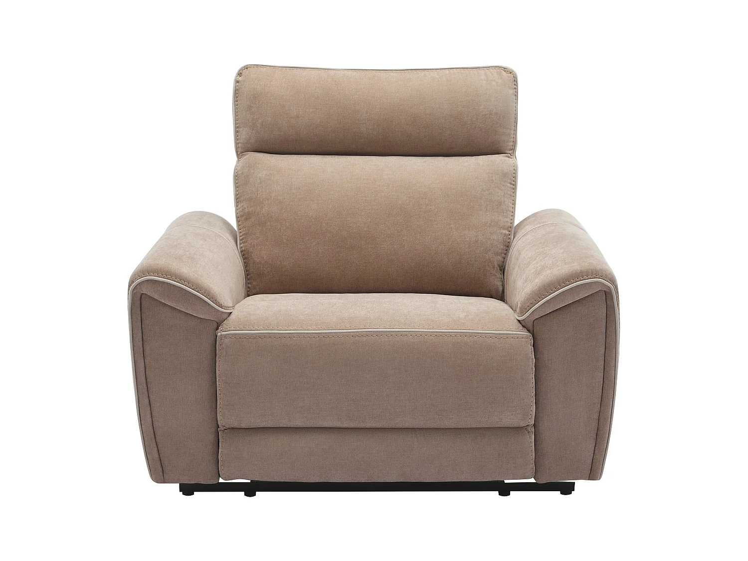 Elektrische relax-driezitsbank en -fauteuil van taupegrijze stof DJARALO