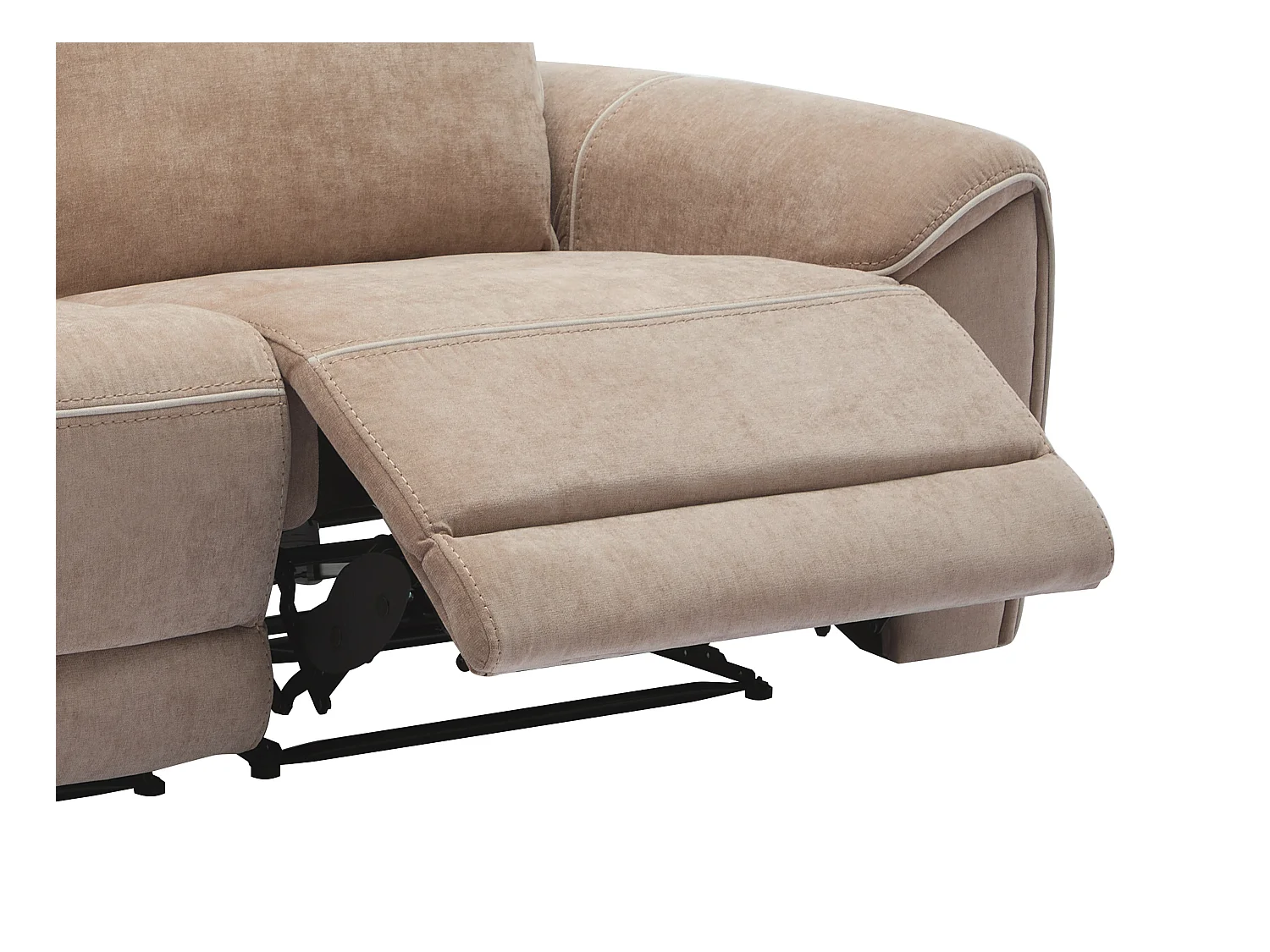Canapé 3 places et fauteuil relax électrique en tissu taupe DJARALO