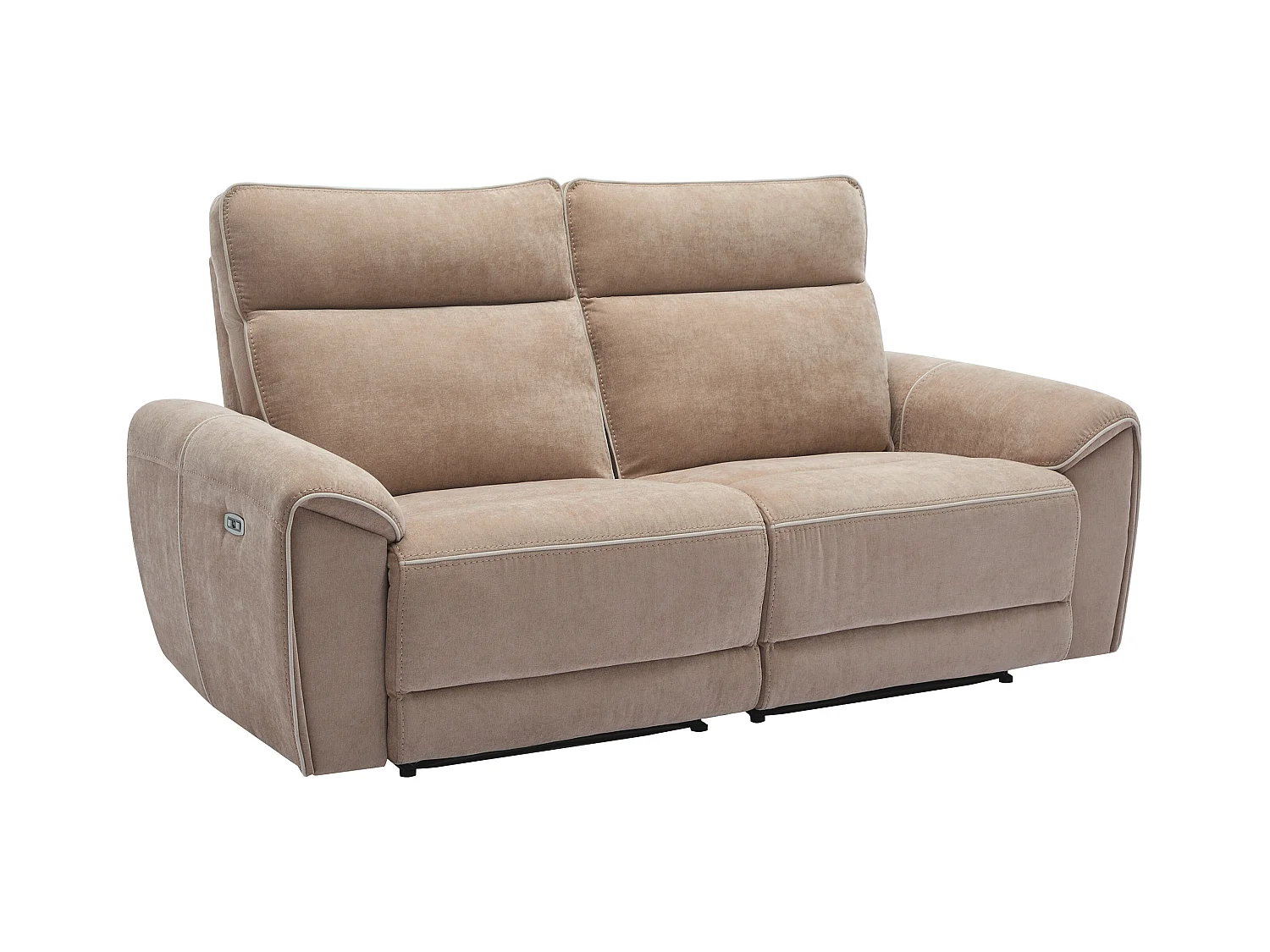 Canapé 3 places et fauteuil relax électrique en tissu taupe DJARALO