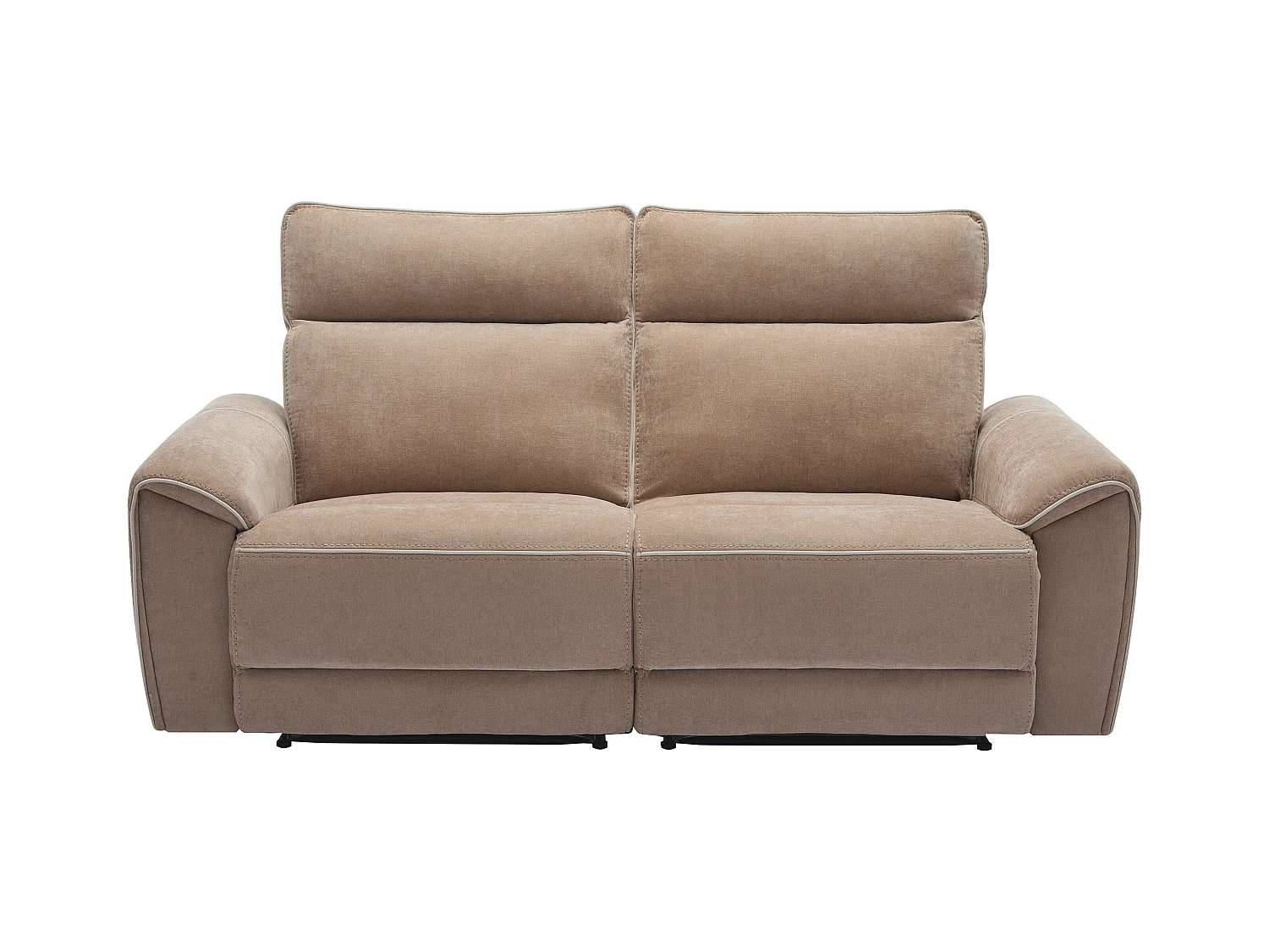 Canapé 3 places et fauteuil relax électrique en tissu taupe DJARALO