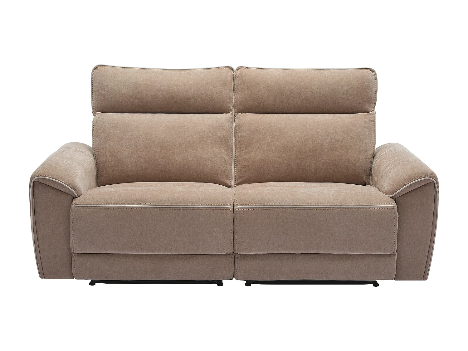 Canapé 3 places et fauteuil relax électrique en tissu taupe DJARALO