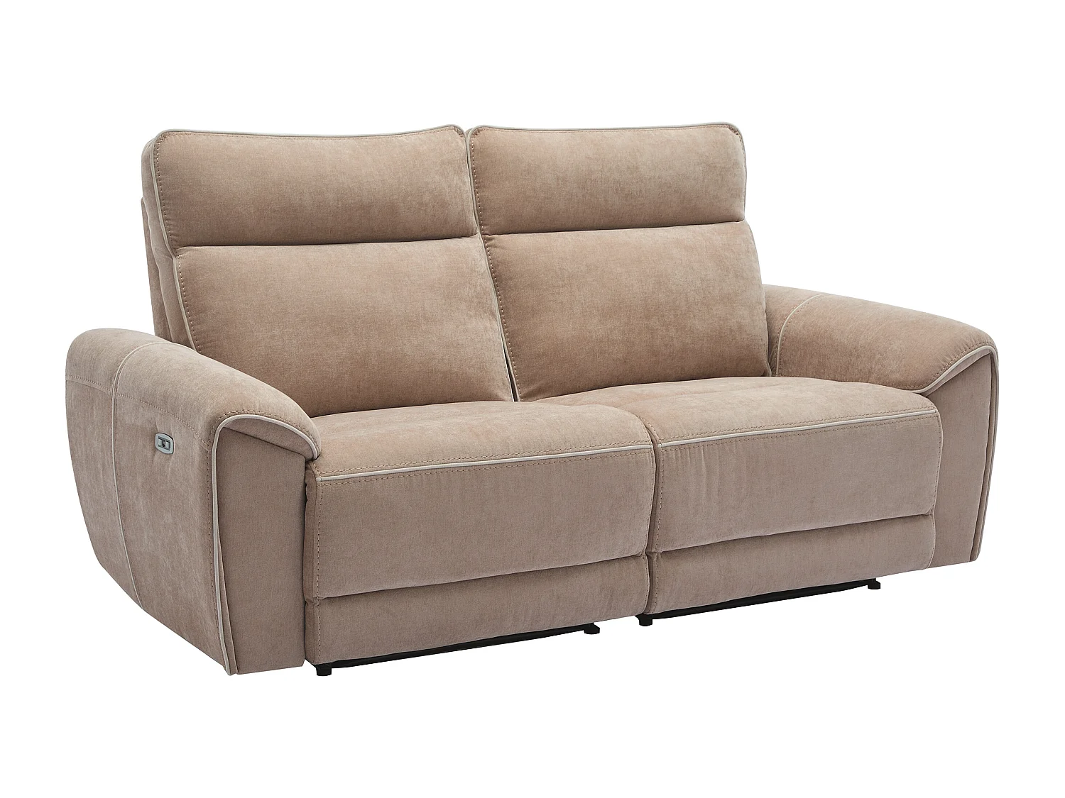 Canapé 3 places et fauteuil relax électrique en tissu taupe DJARALO