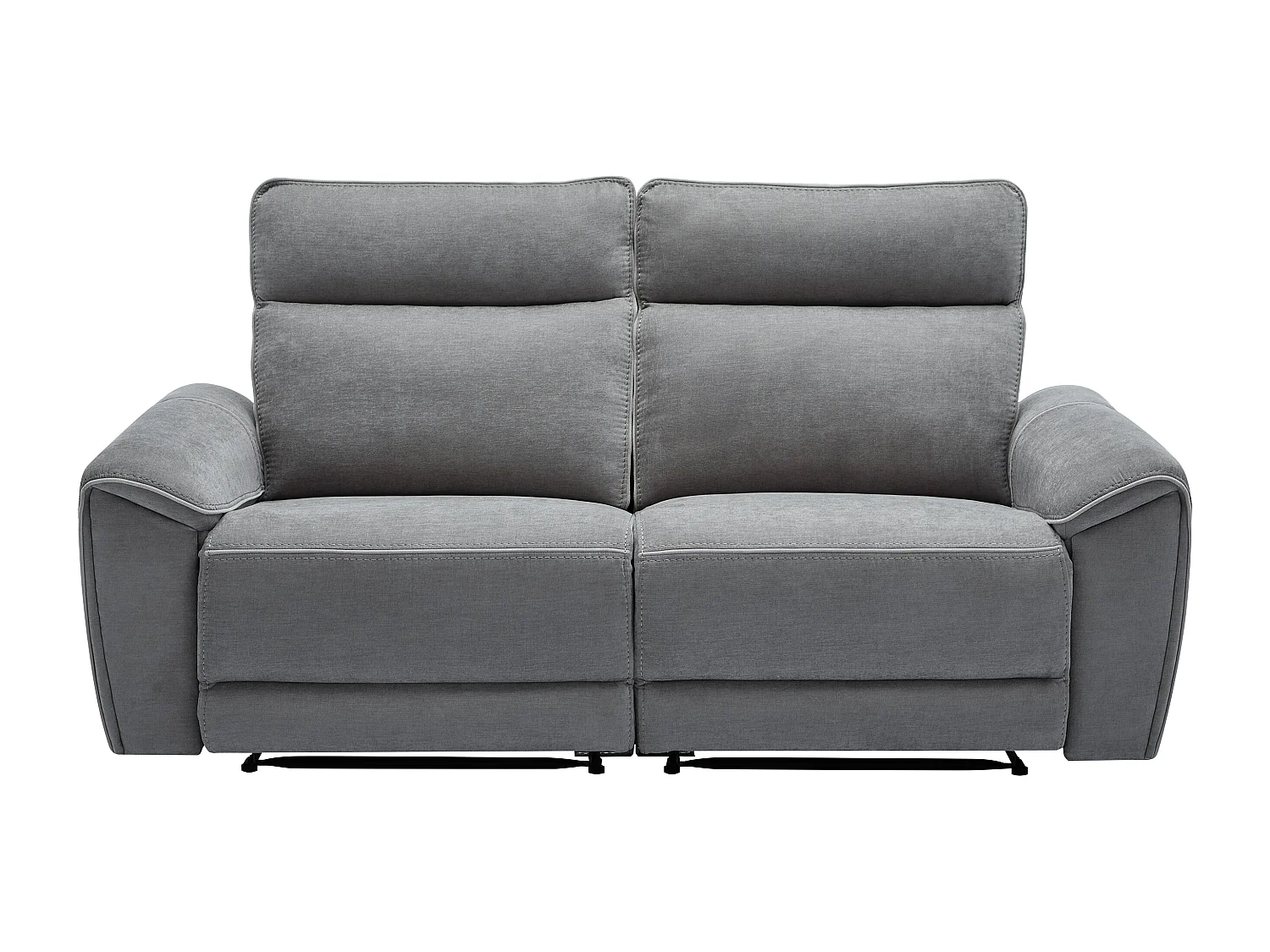 Relaxsofa 3-Sitzer & Relaxsessel elektrisch - Stoff - Grau - DJARALO