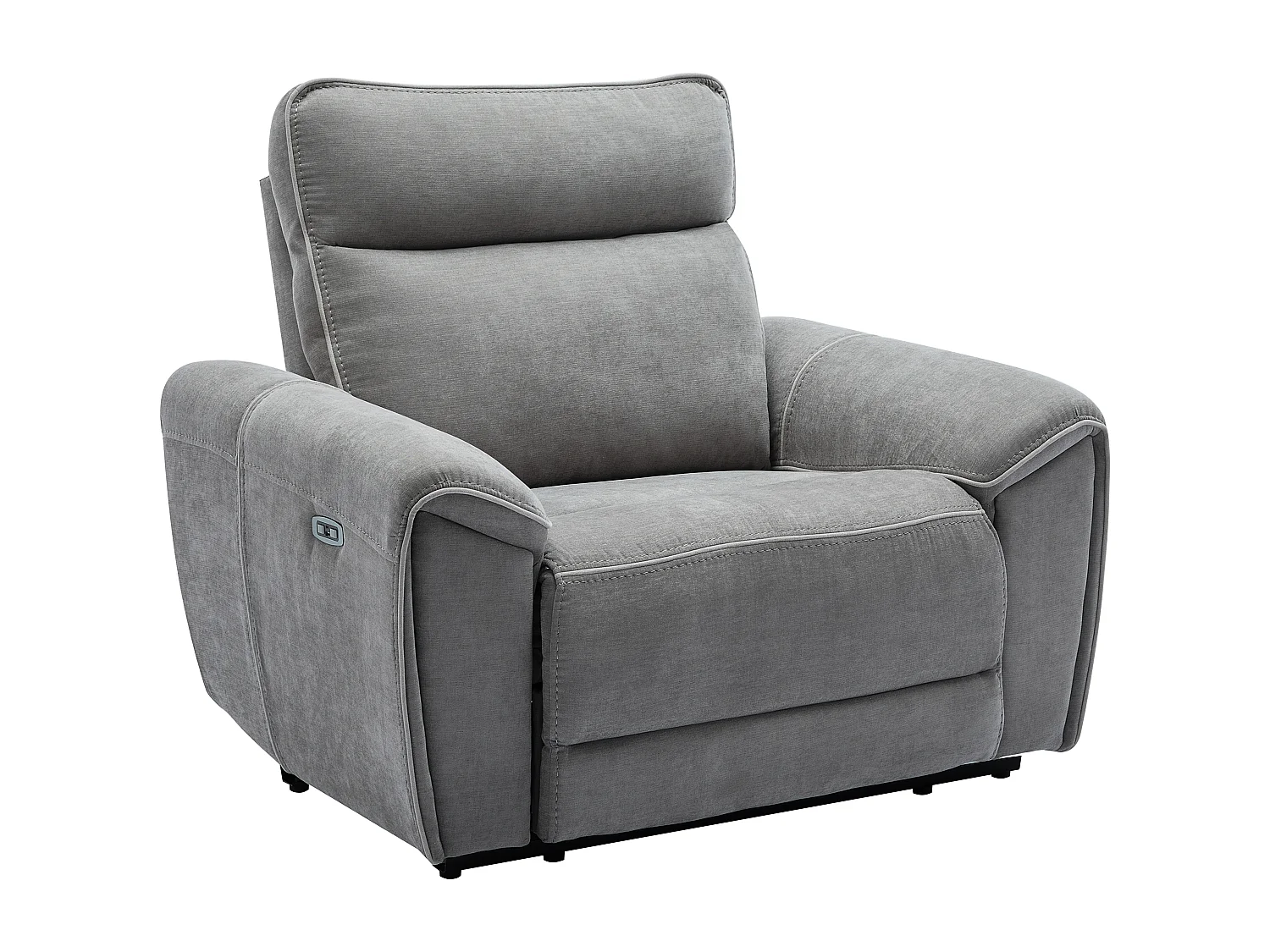 Relaxsofa 3-Sitzer & Relaxsessel elektrisch - Stoff - Grau - DJARALO