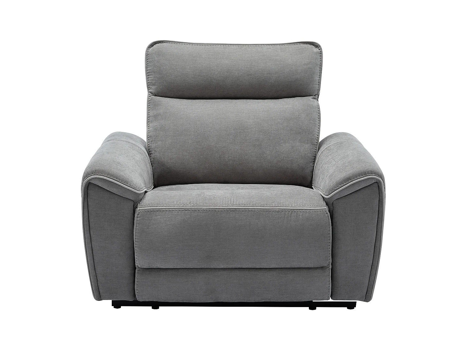 Canapé 3 places et fauteuil relax électrique en tissu gris DJARALO