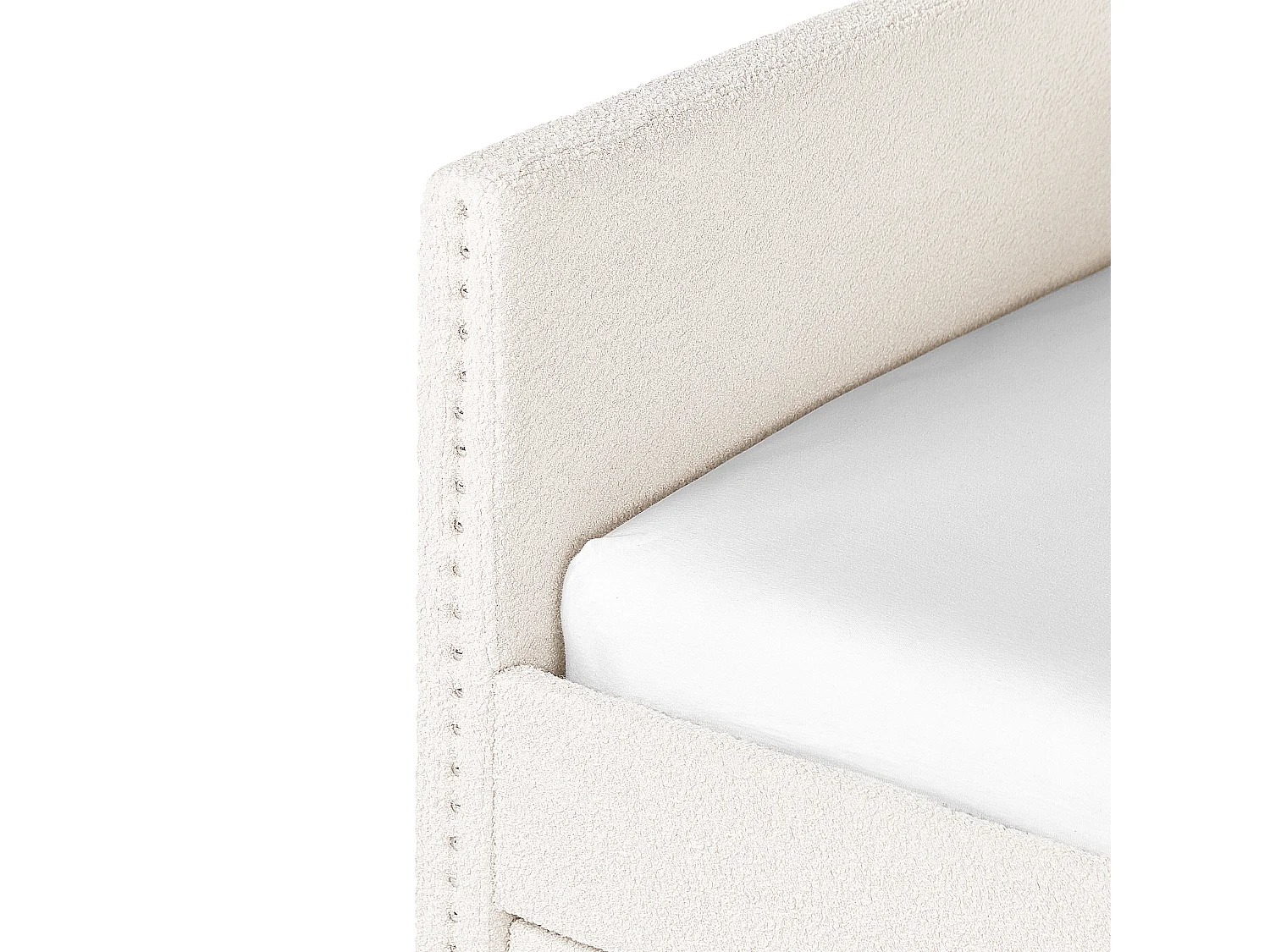 Lit gigogne Bouclé TROYES 90 x 200 cm Beige clair