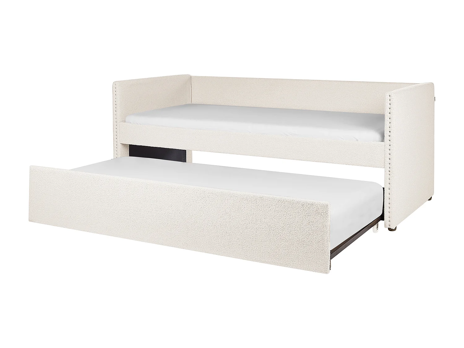 Onderschuifbed Bouclé TROYES 90 x 200 cm Lichtbeige