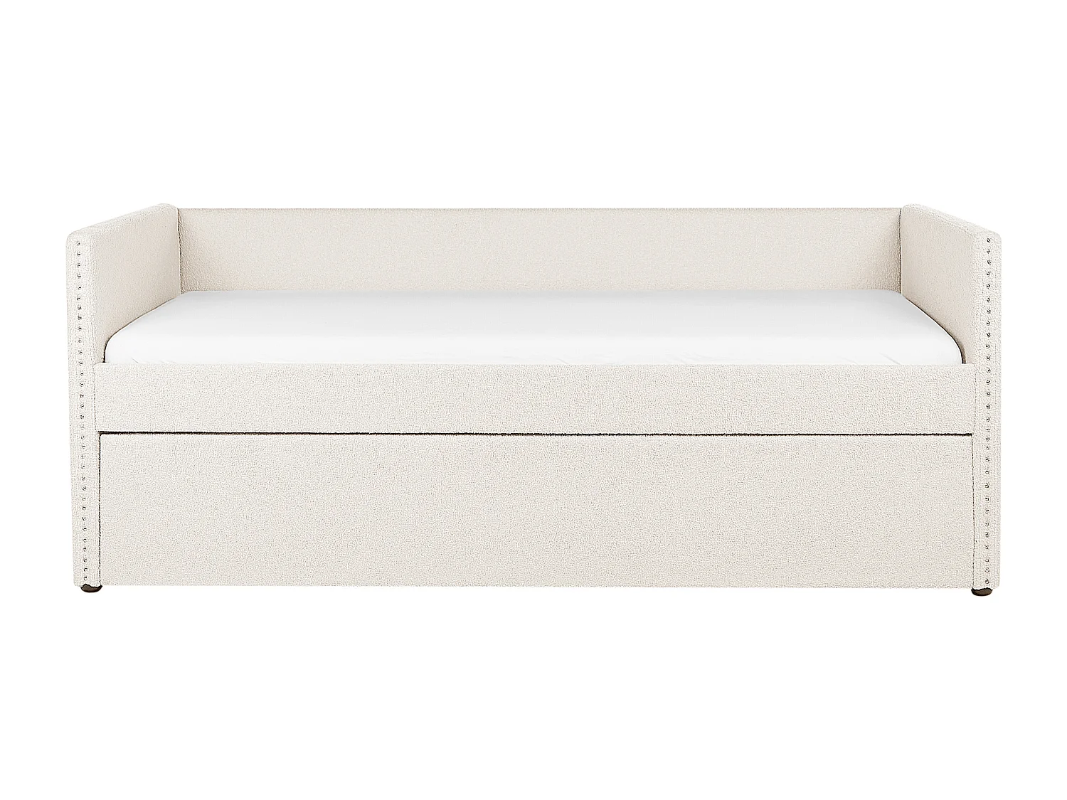 Lit gigogne Bouclé TROYES 90 x 200 cm Beige clair