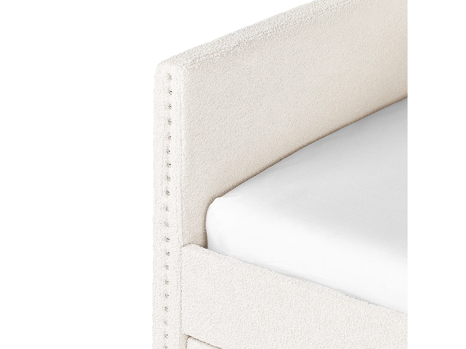 Lit gigogne Bouclé TROYES 90 x 200 cm Beige clair