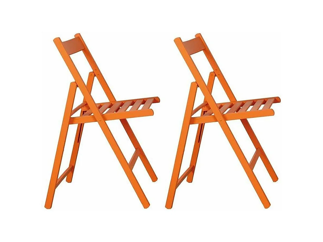 Chaise pliante en bois (Lot de 2)