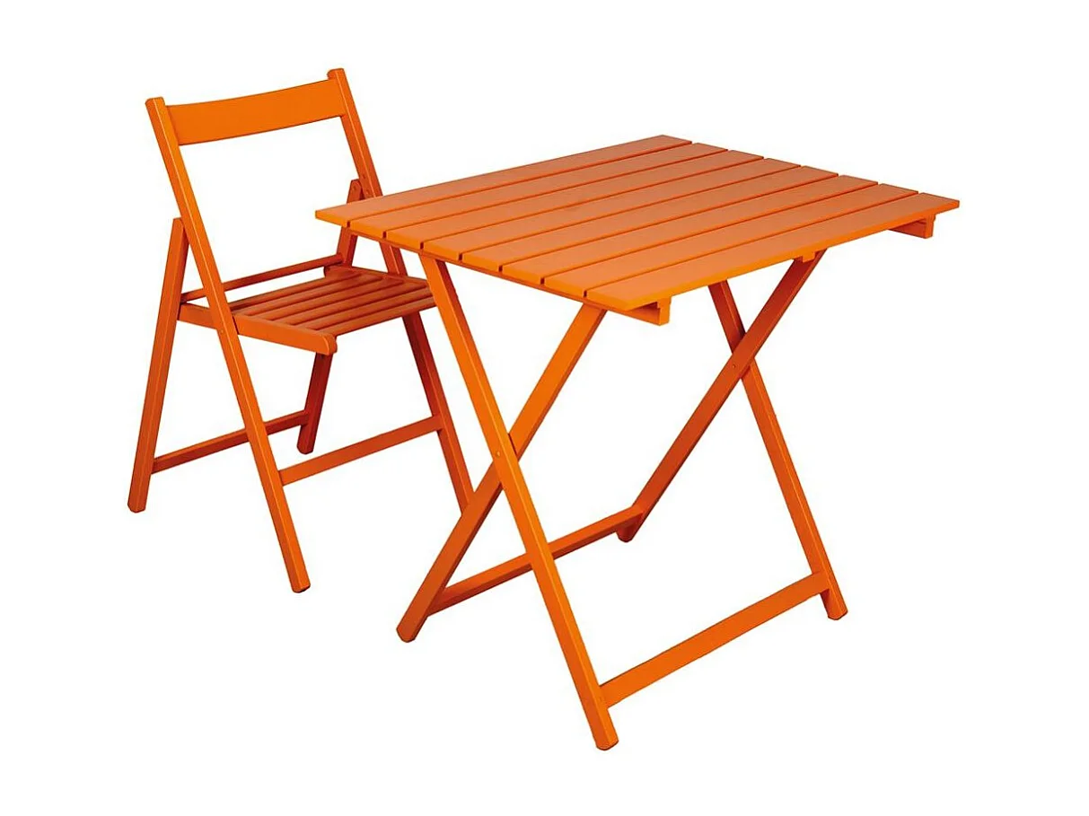 Chaise pliante en bois (Lot de 2) Orange