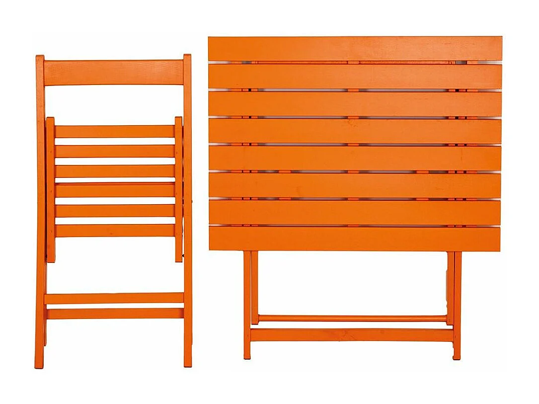 Chaise pliante en bois (Lot de 2) Orange
