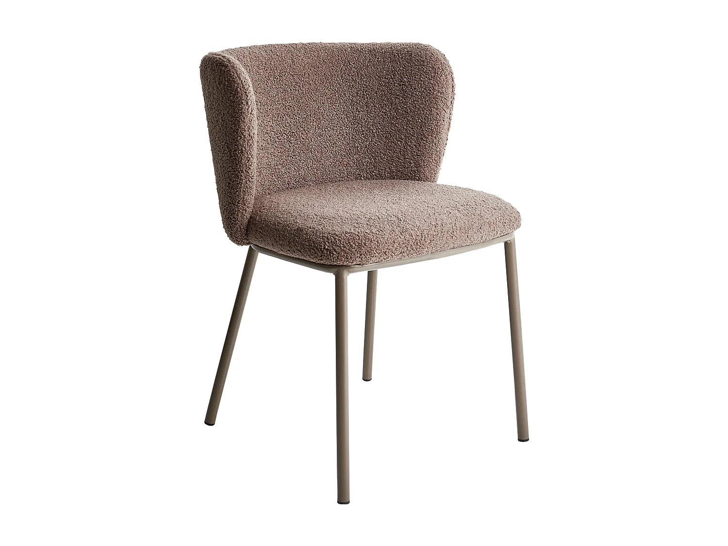 Lot de 2 chaises de salle à manger MINA II Bouclé Marron clair