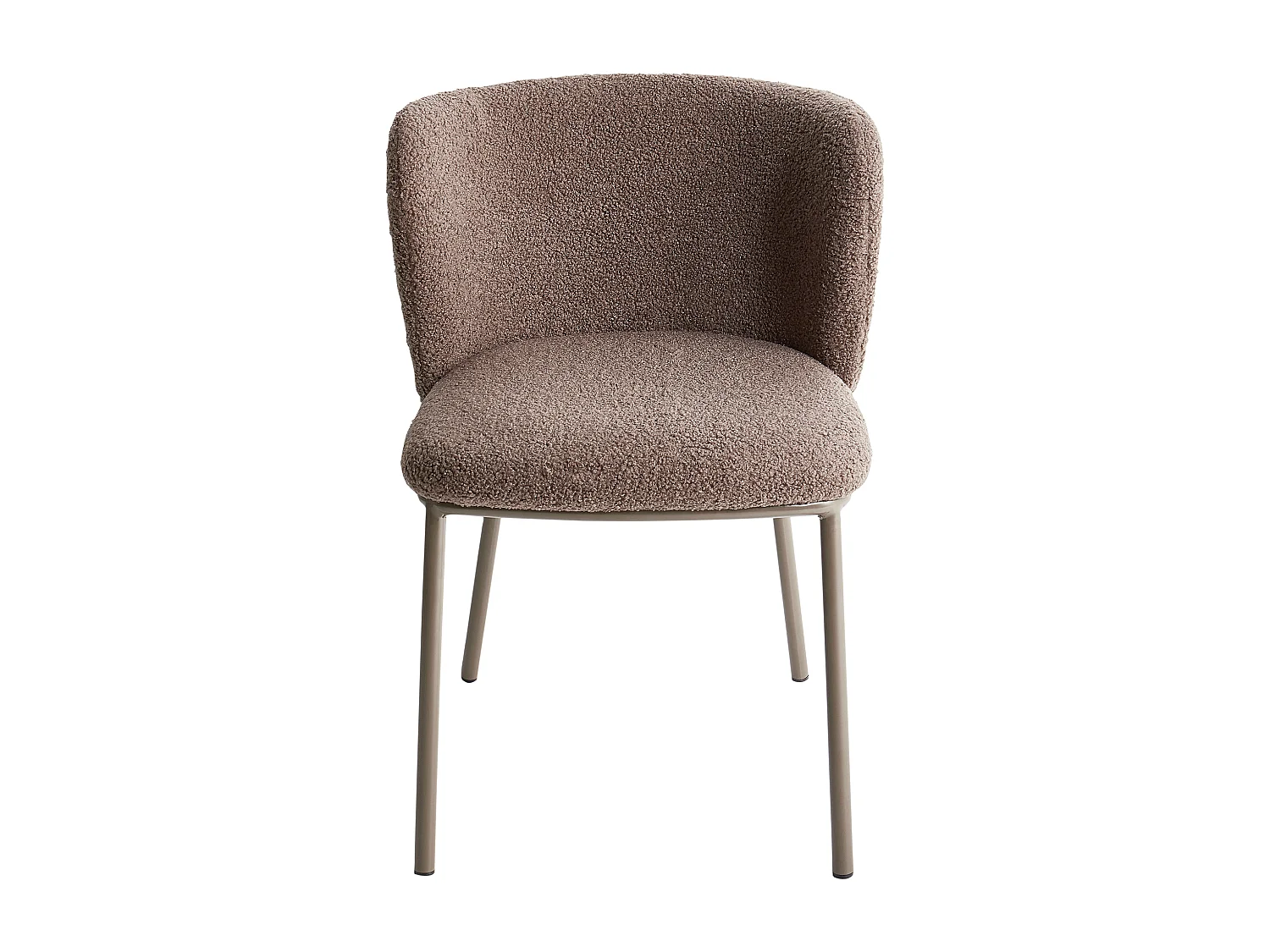 Lot de 2 chaises de salle à manger MINA II Bouclé Marron clair