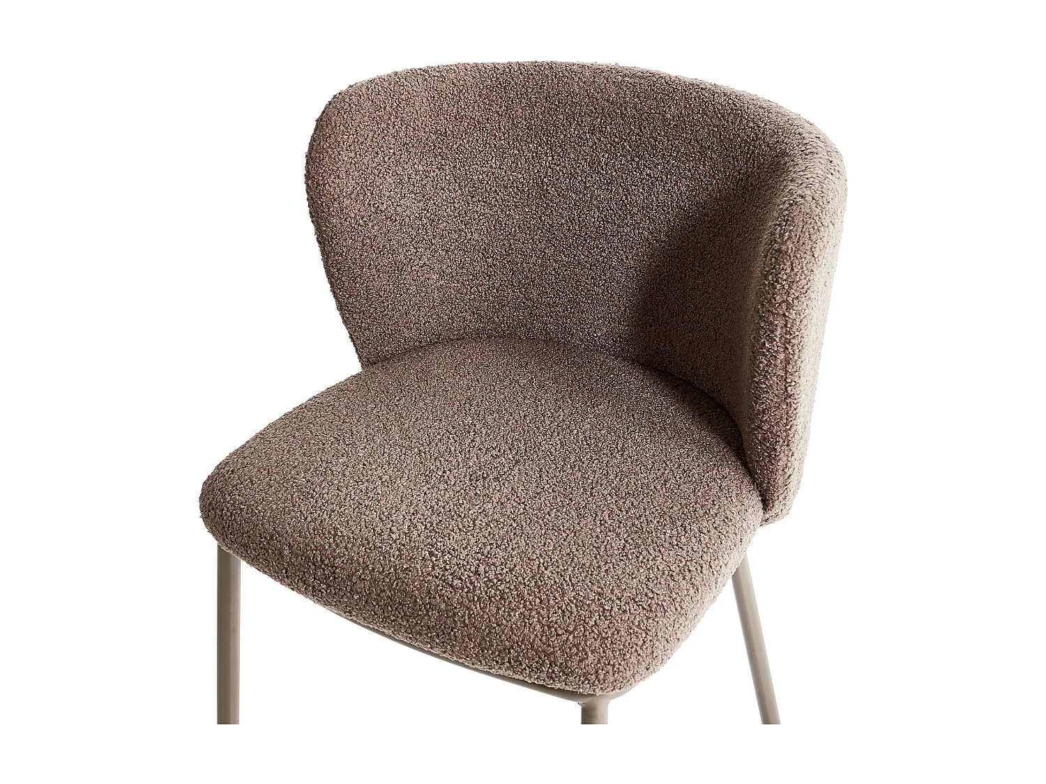 Lot de 2 chaises de salle à manger MINA II Bouclé Marron clair