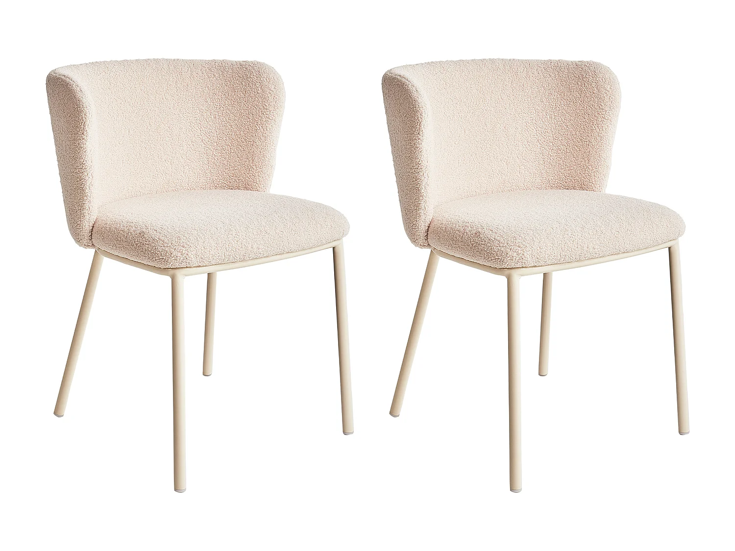 Lot de 2 chaises de salle à manger MINA II Bouclé Beige clair
