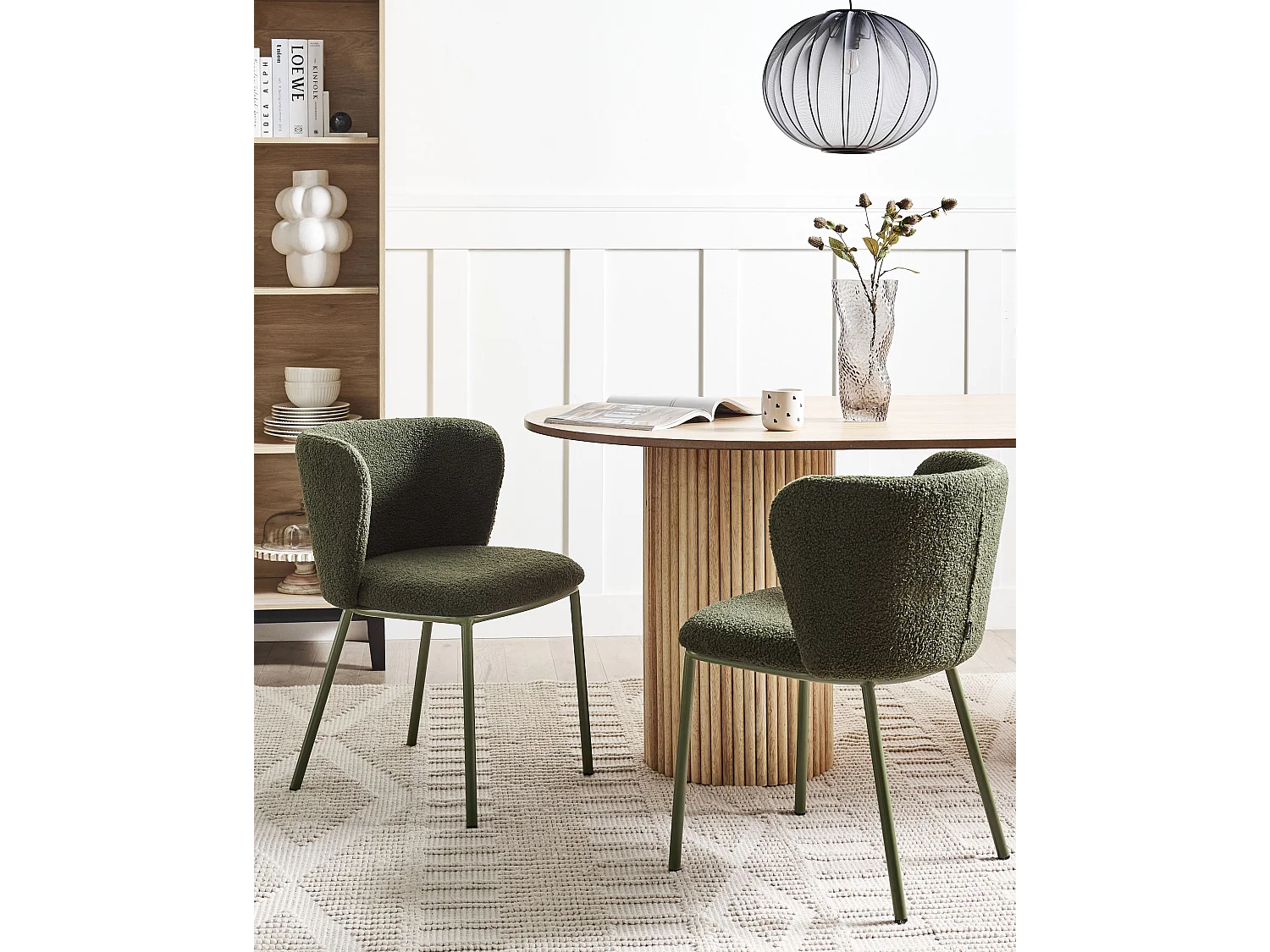 Lot de 2 chaises de salle à manger MINA II Vert foncé