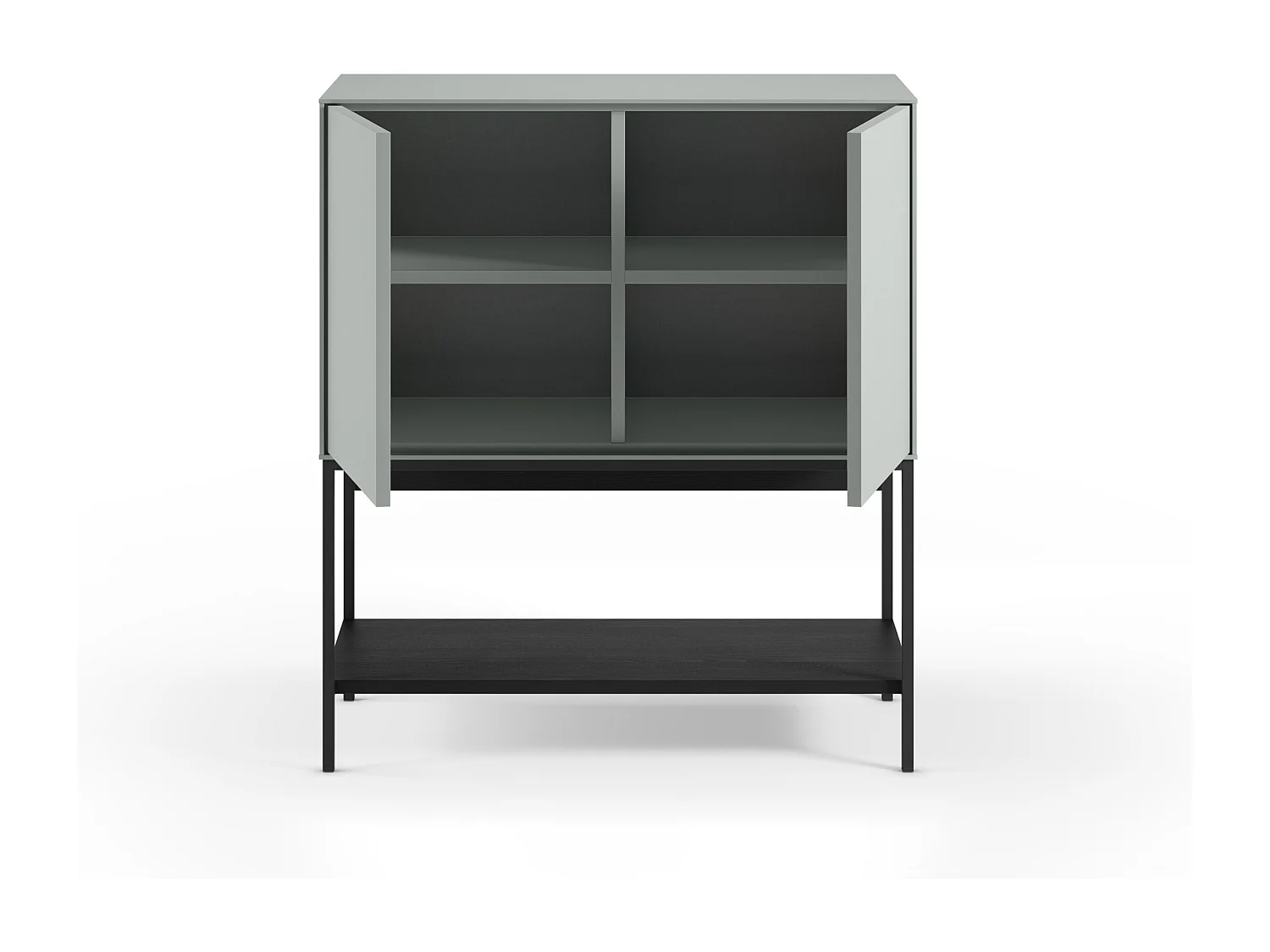 Noxa - Buffet 2 portes en bois et métal L80cm - Vert amande