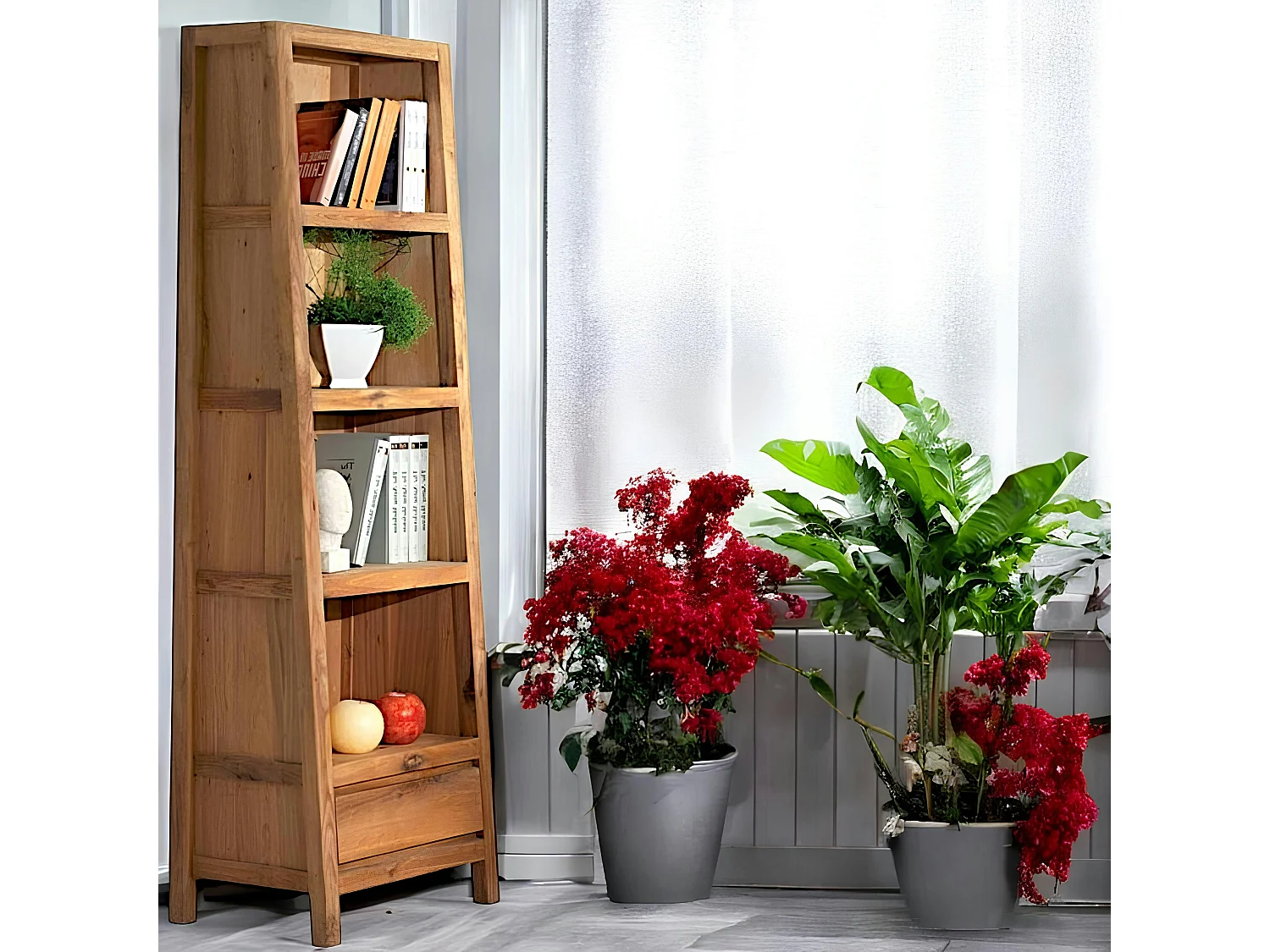 Bibliothèque étagère chêne 56x195cm FJORD