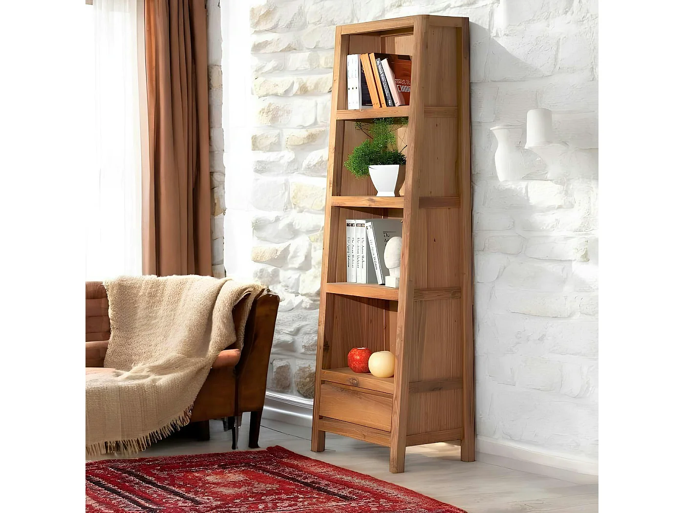 Bibliothèque étagère chêne 56x195cm FJORD