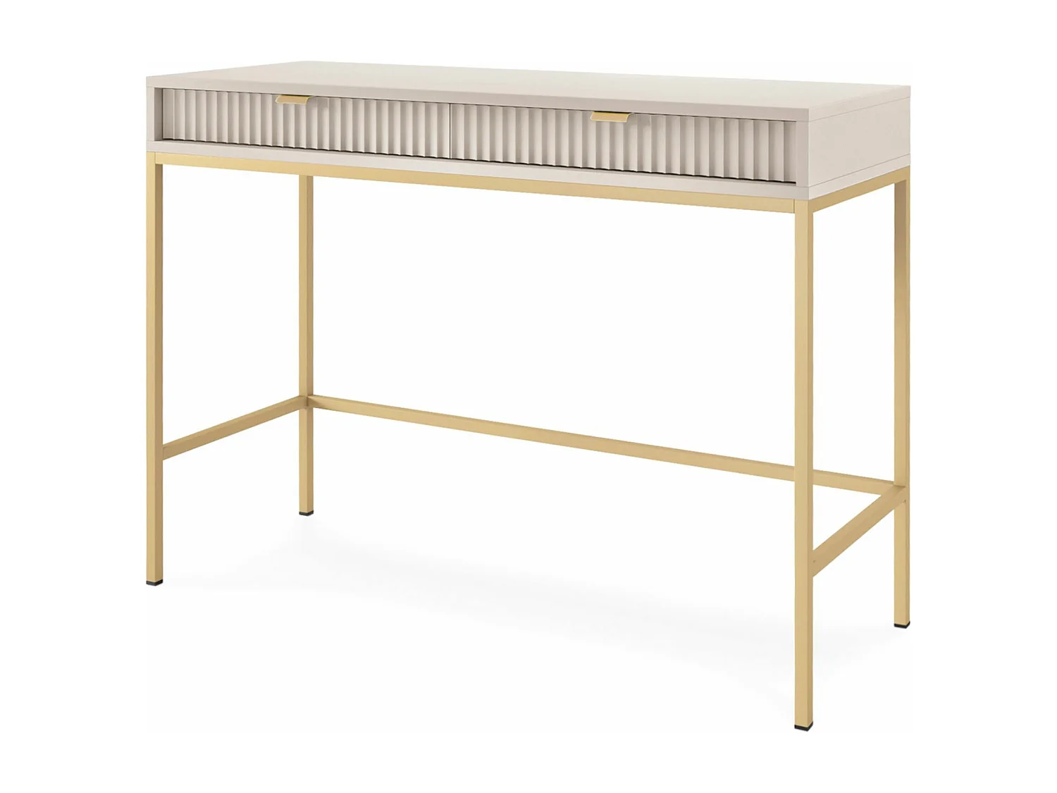 Kaptafel met 2 laden - 104 cm - greige - VELLORE