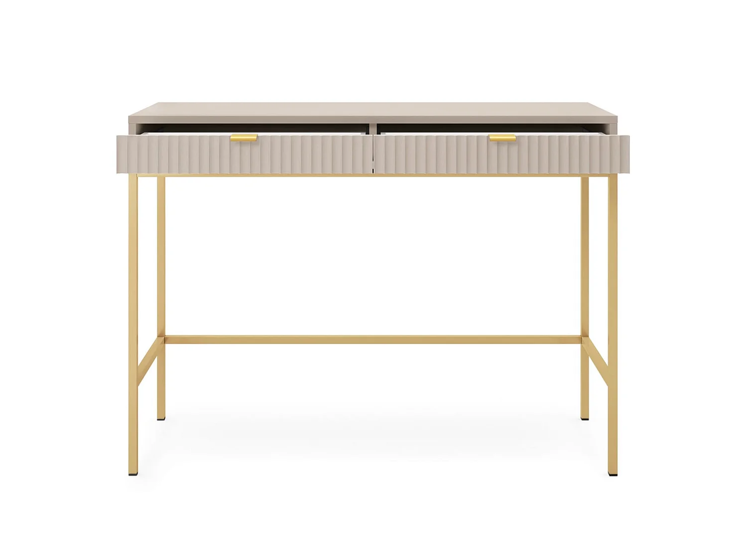 Kaptafel met 2 laden - 104 cm - greige - VELLORE