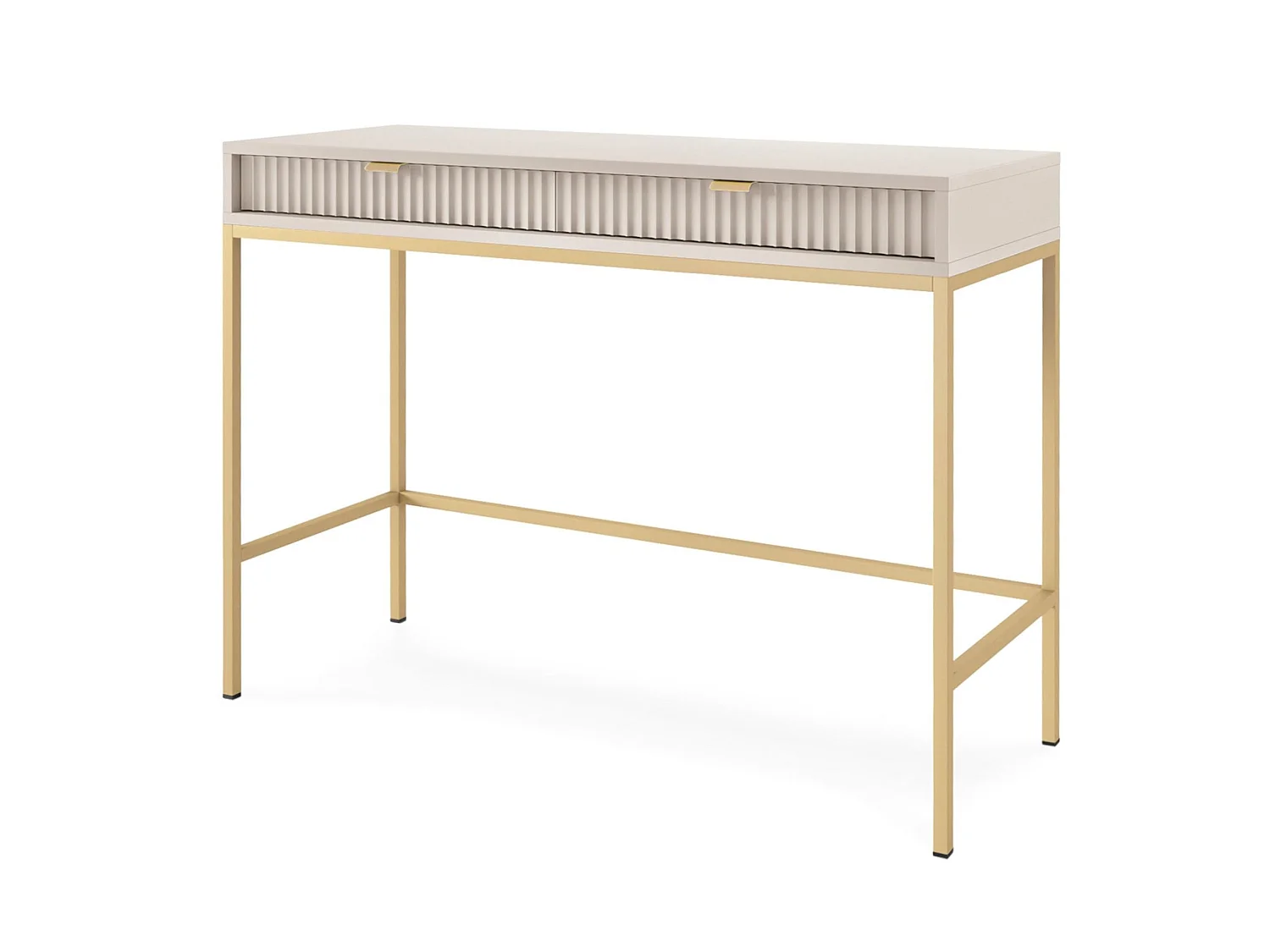 Kaptafel met 2 laden - 104 cm - greige - VELLORE