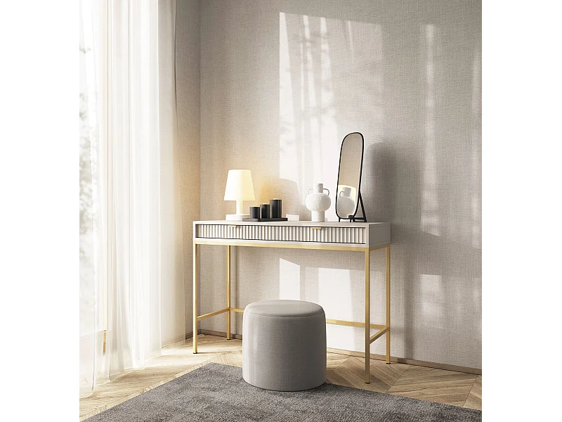 Kaptafel met 2 laden - 104 cm - greige - VELLORE