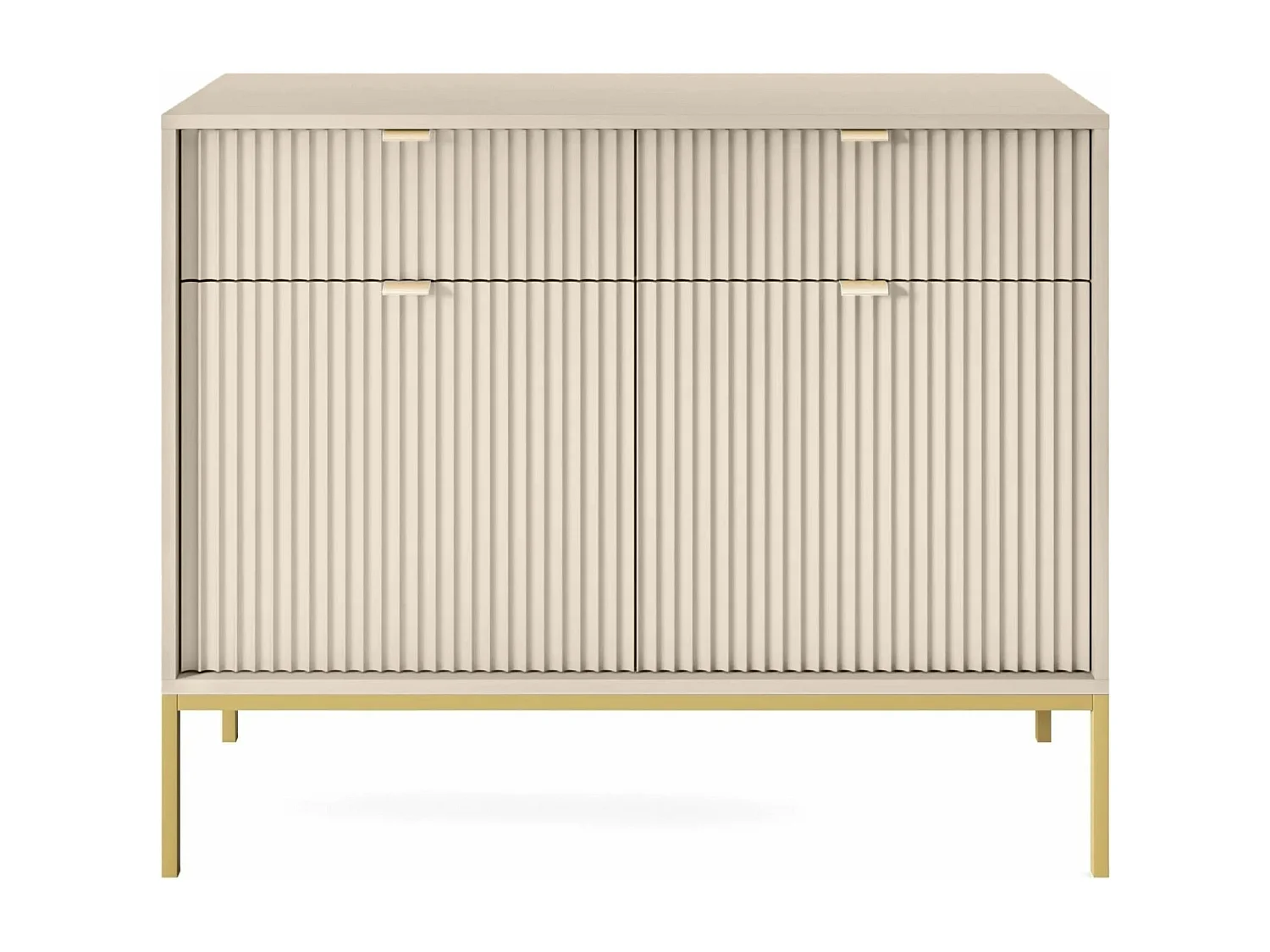 Sideboard 2-türig - Beige mit goldfarbenem Gestell - 104 cm - VELLORE