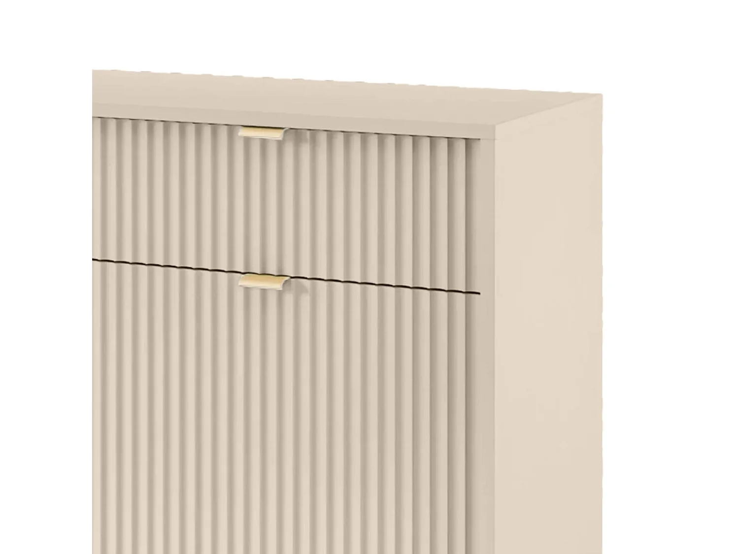 Buffet 2 portes - 104 cm - beige avec pieds dorés - VELLORE