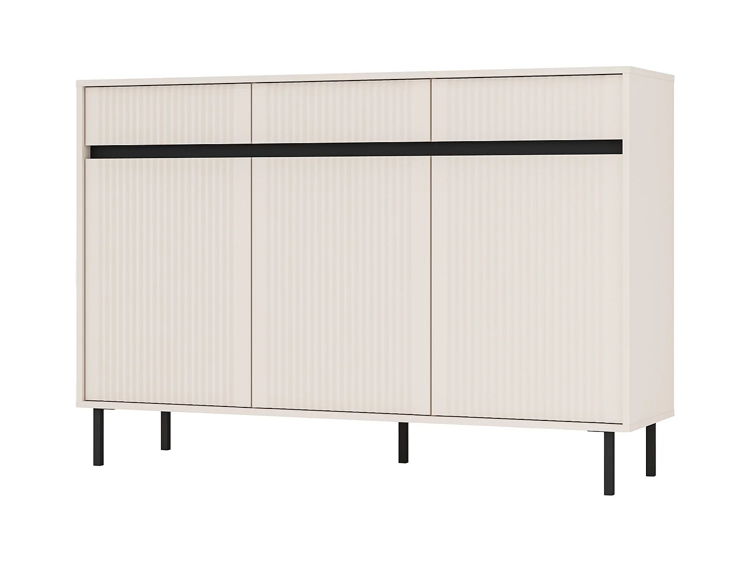 Buffet 3 portes avec 3 tiroirs – 149 cm – beige - OSAKA
