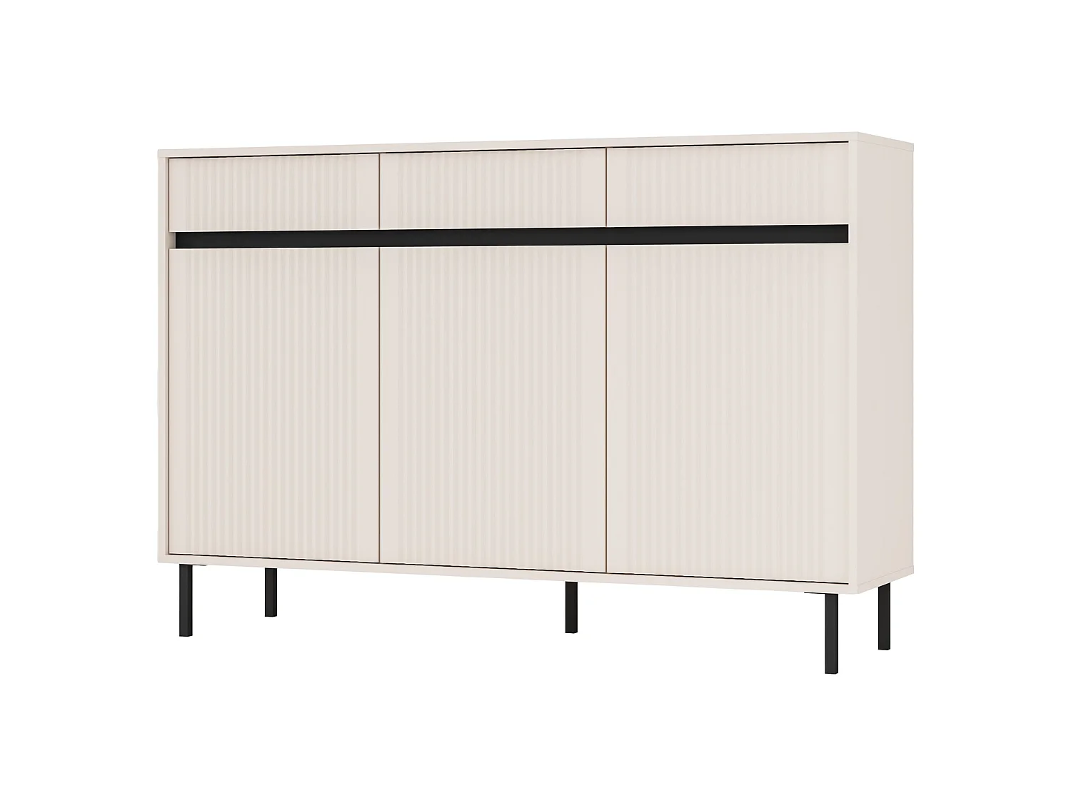 Sideboard 3-türig mit 3 Schubladen - Sandbeige - 149 cm - OSAKA