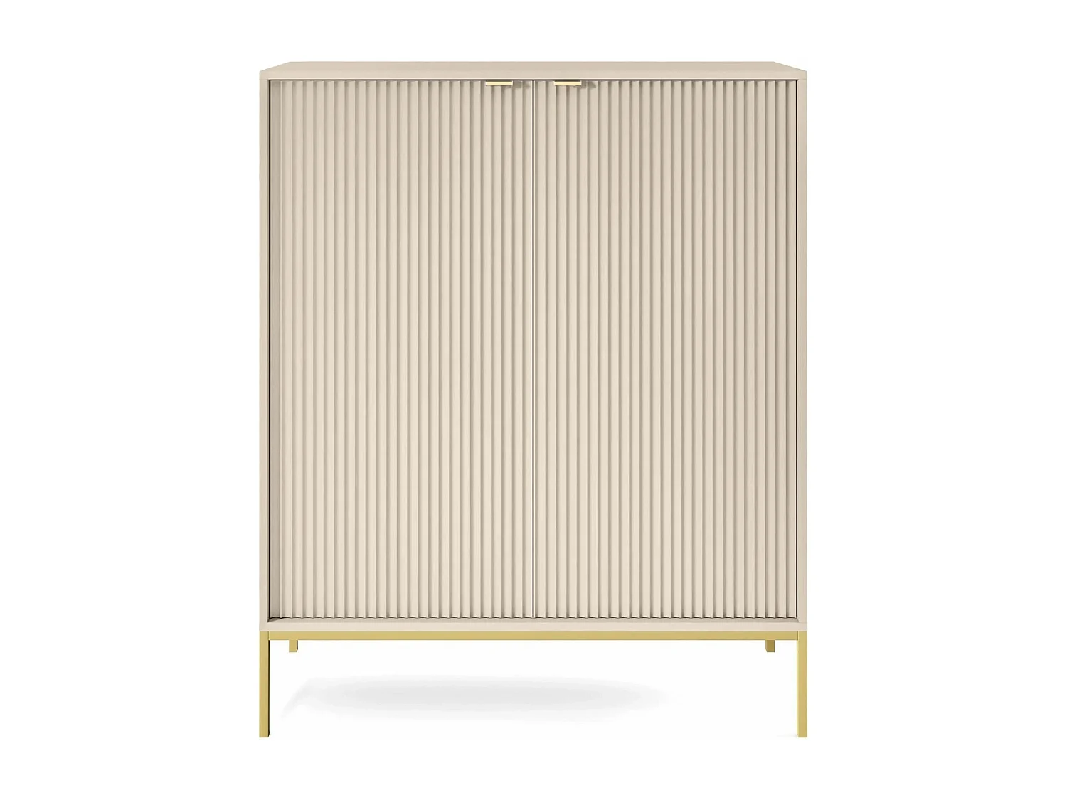 Buffet haut - 104 cm - beige avec pieds dorés - VELLORE