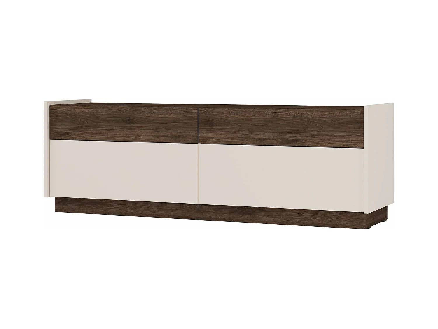 Meuble TV 4 tiroirs - 149 cm - beige / noyer okapi - KOBBE
