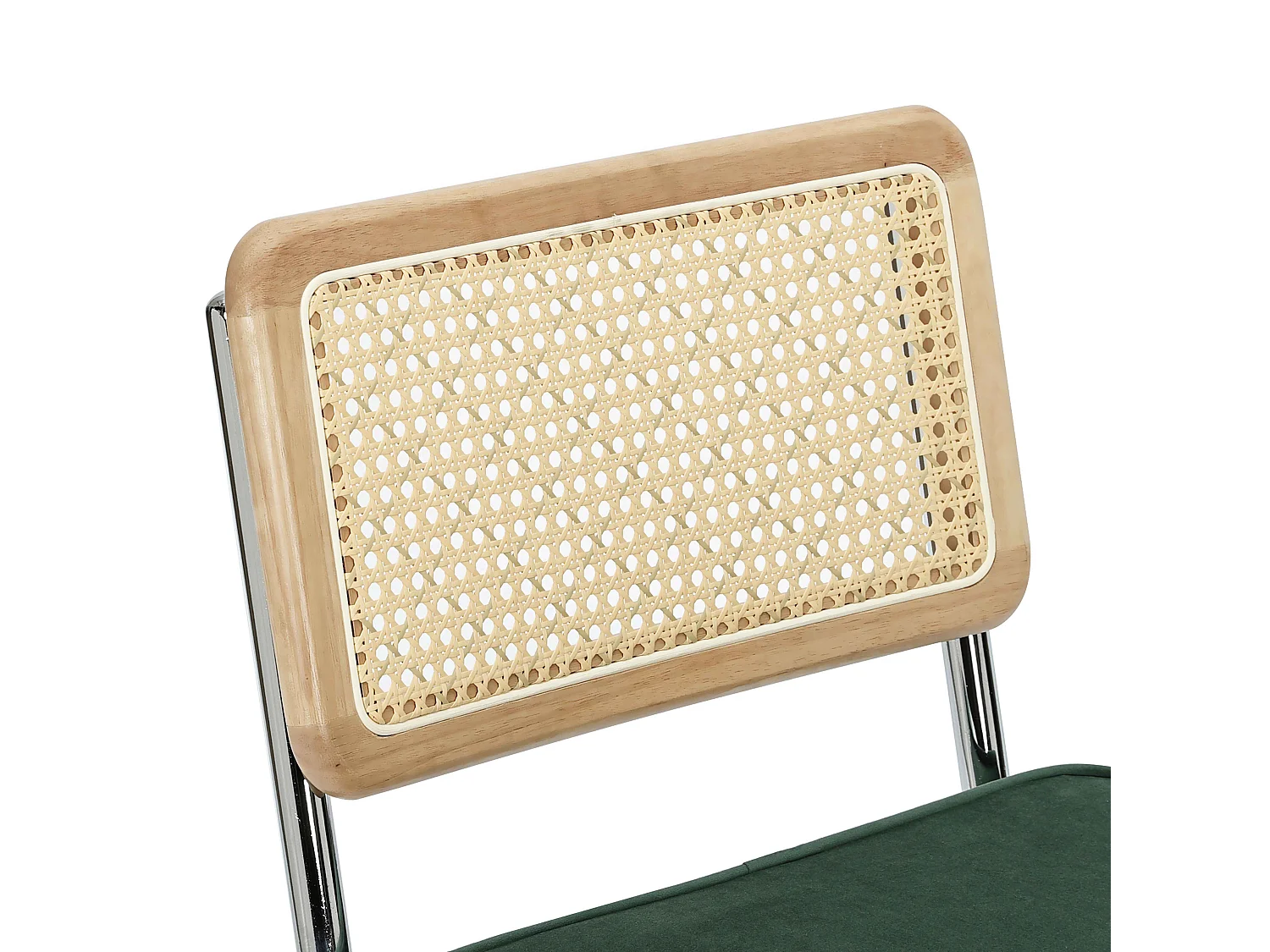 Lot de 2 chaises hautes en acier et velours vert foncé