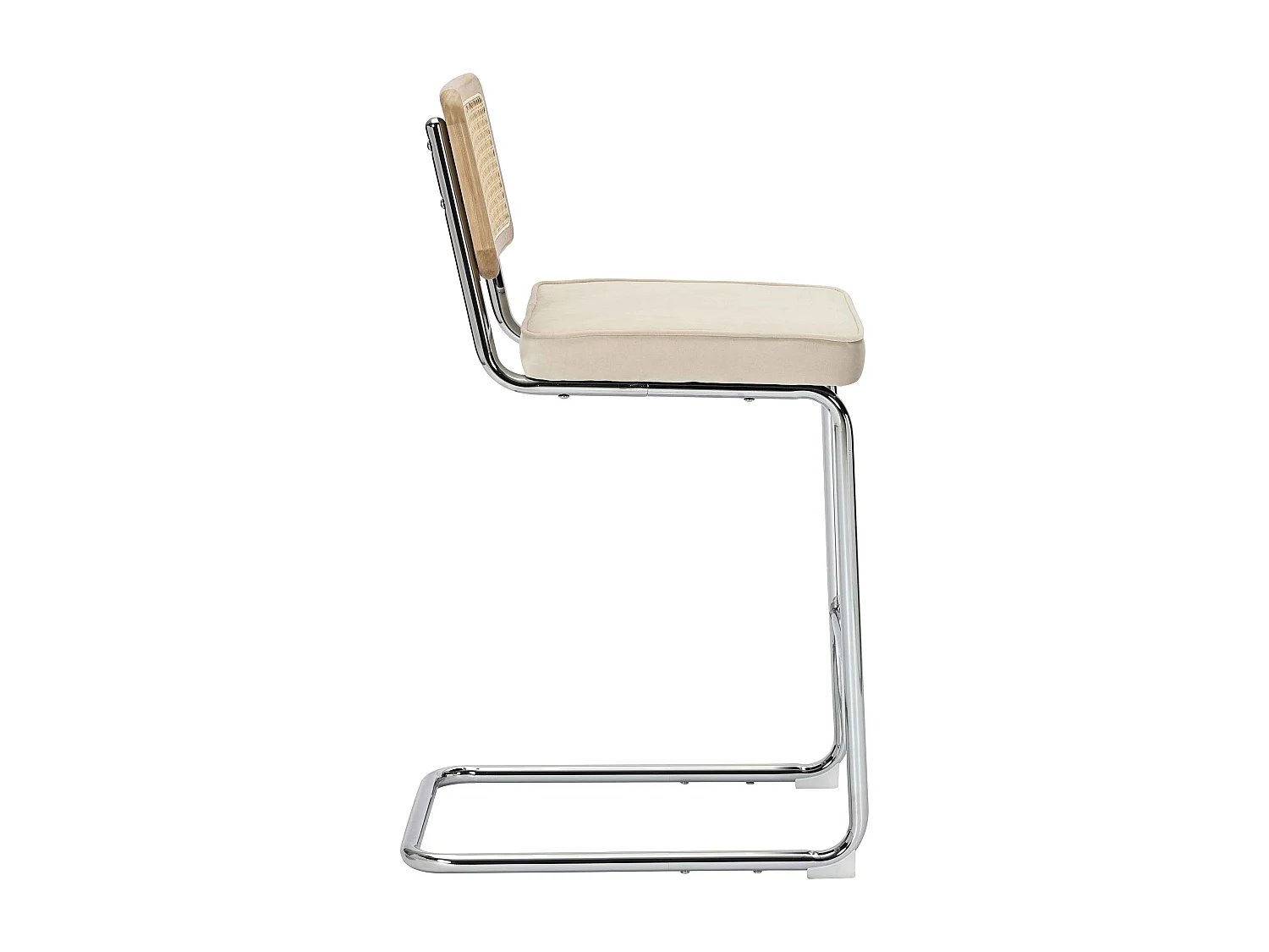 Set van 2 kinderstoelen in staal en beige fluweel