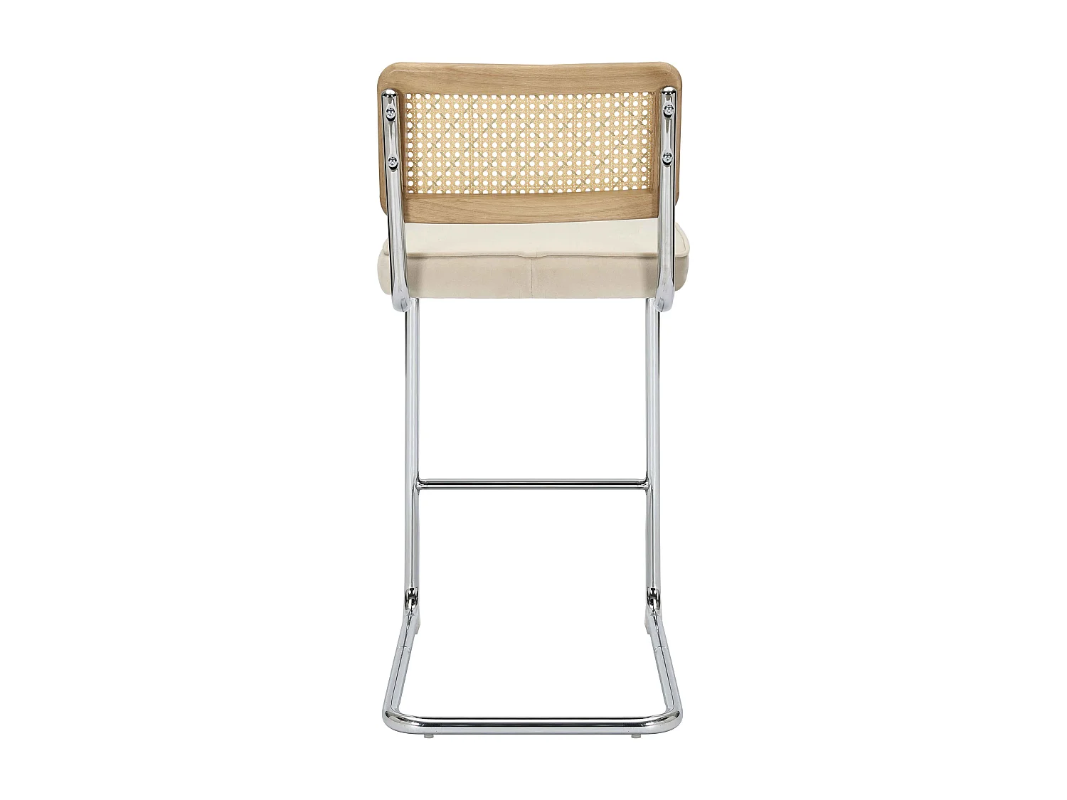 Set van 2 kinderstoelen in staal en beige fluweel