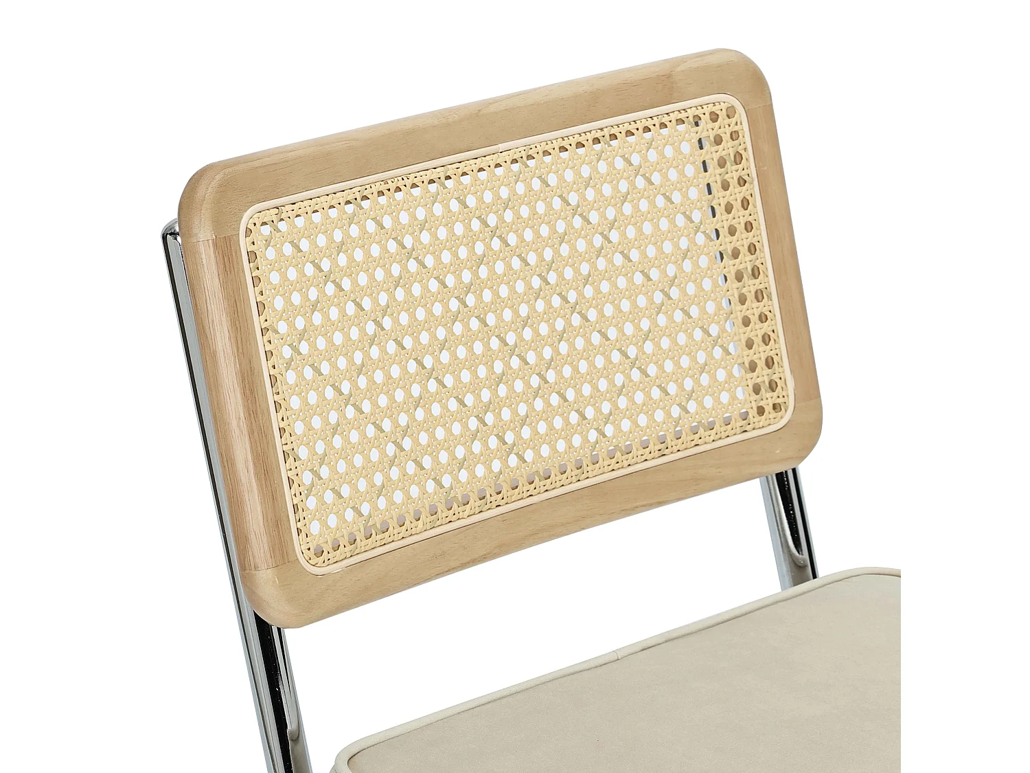 Set van 2 kinderstoelen in staal en beige fluweel