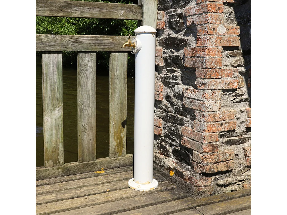 Fontaine de jardin extérieur en fonte blanche Ø18 x 90 cm