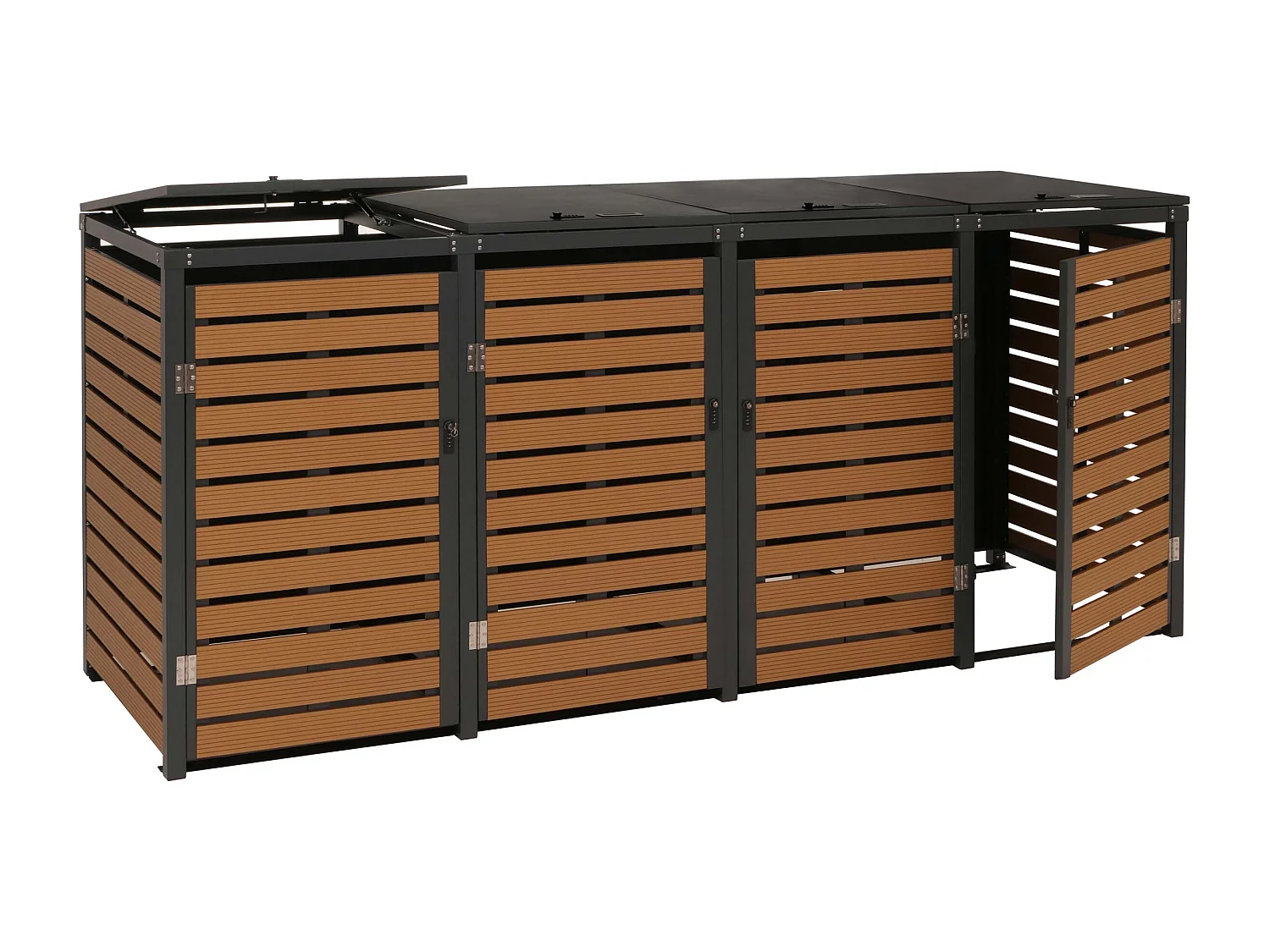 Affaldsspandbeklædning MCW-K14 (4 stk.),  teak-look