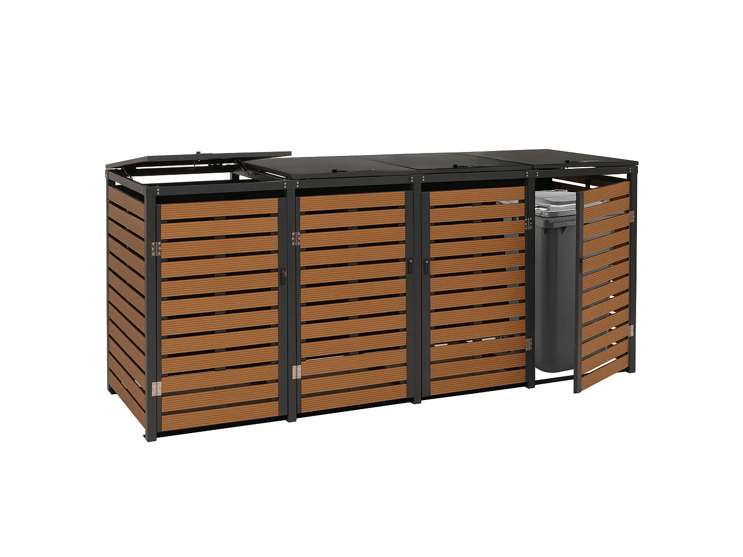 Affaldsspandbeklædning MCW-K14 (4 stk.),  teak-look