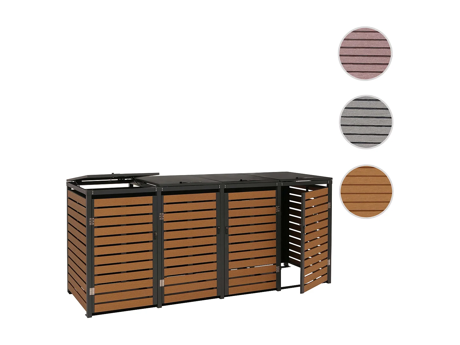 Affaldsspandbeklædning MCW-K14 (4 stk.),  teak-look