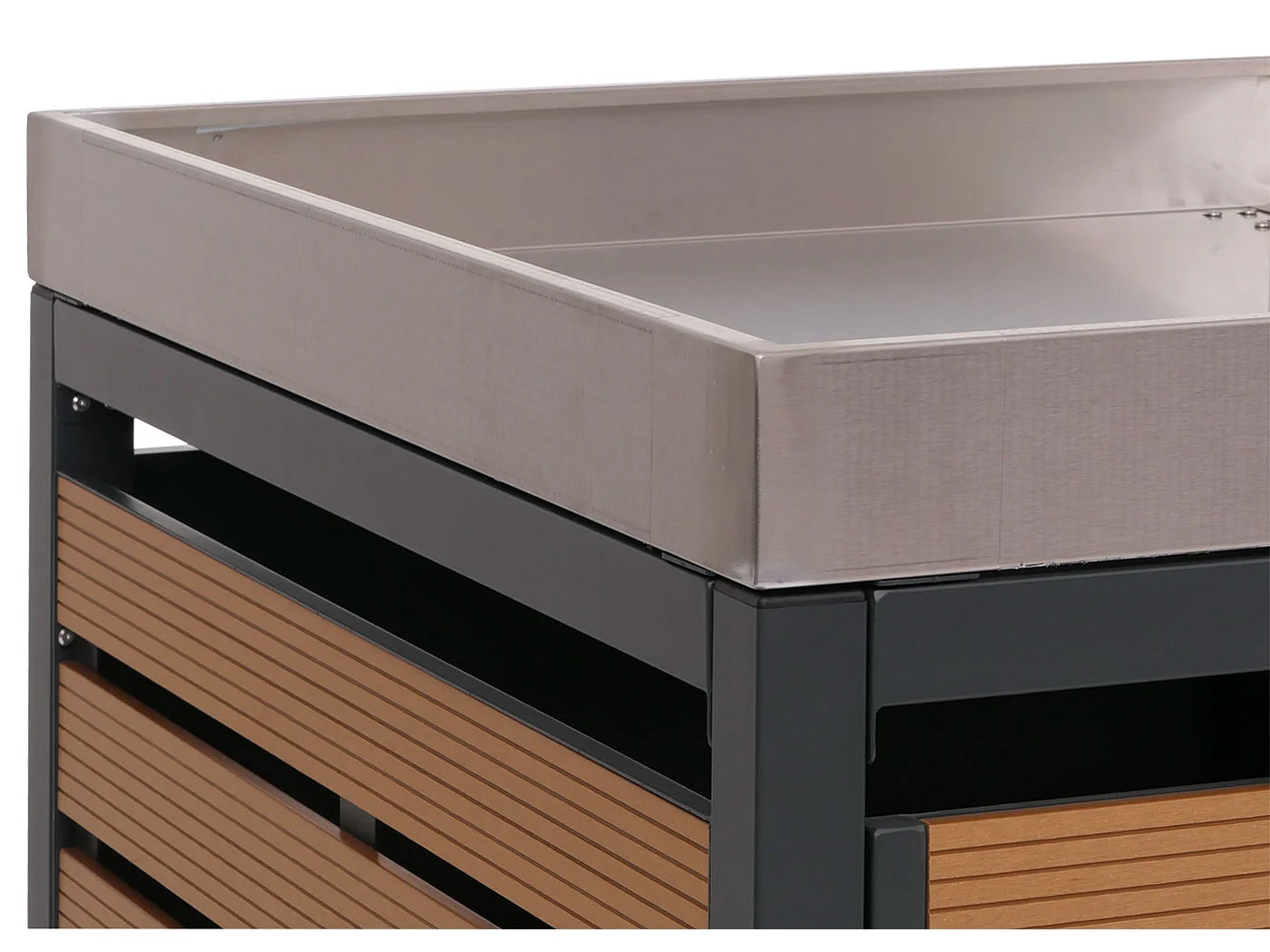 4er Mülltonnenverkleidung MCW-K14, Teak-Optik